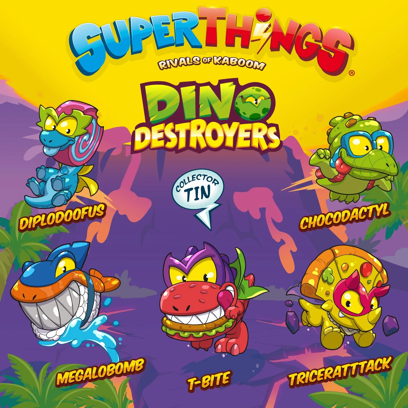 SUPERTHINGS Tin Dino Destroyers Lata 5 SuperThings Dinosaurios Exclusivos Metalizado