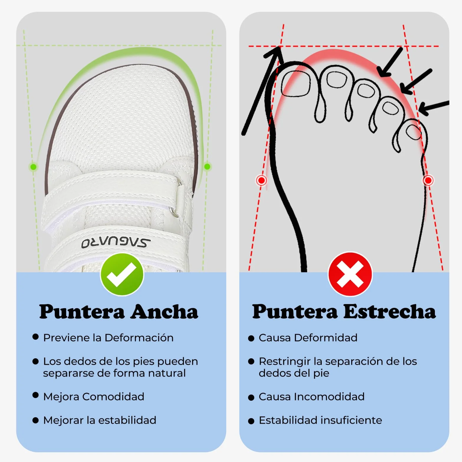 SAGUARO Zapatillas Barefoot Niños Calzado Deportivas Puntera Ancha Zero-Drop Sole Gr.25-35