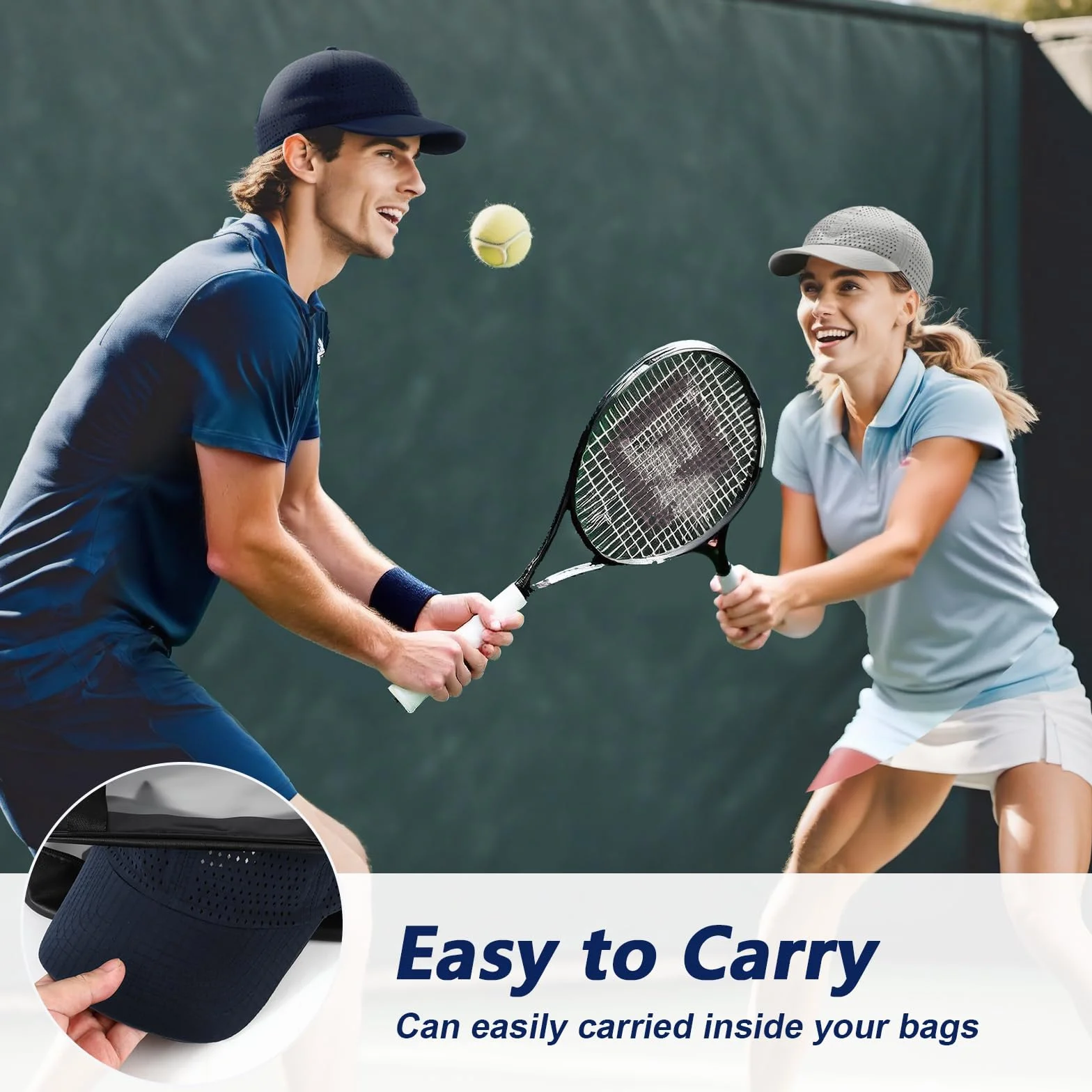 Gorra de Béisbol Transpirable para Hombre, Gorra Running Secado Rápido Malla, Protección Solar Plegable Ajustable