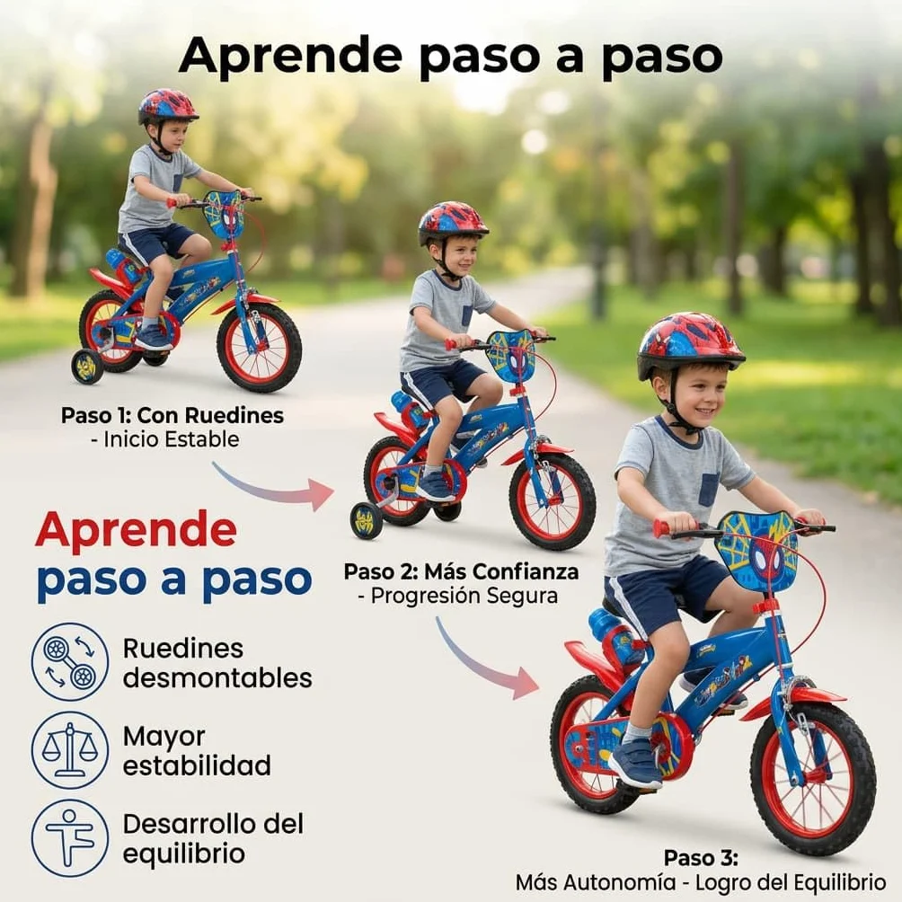 TOIMSA Bicicleta 12" Spiderman Huffy (3/5 años)