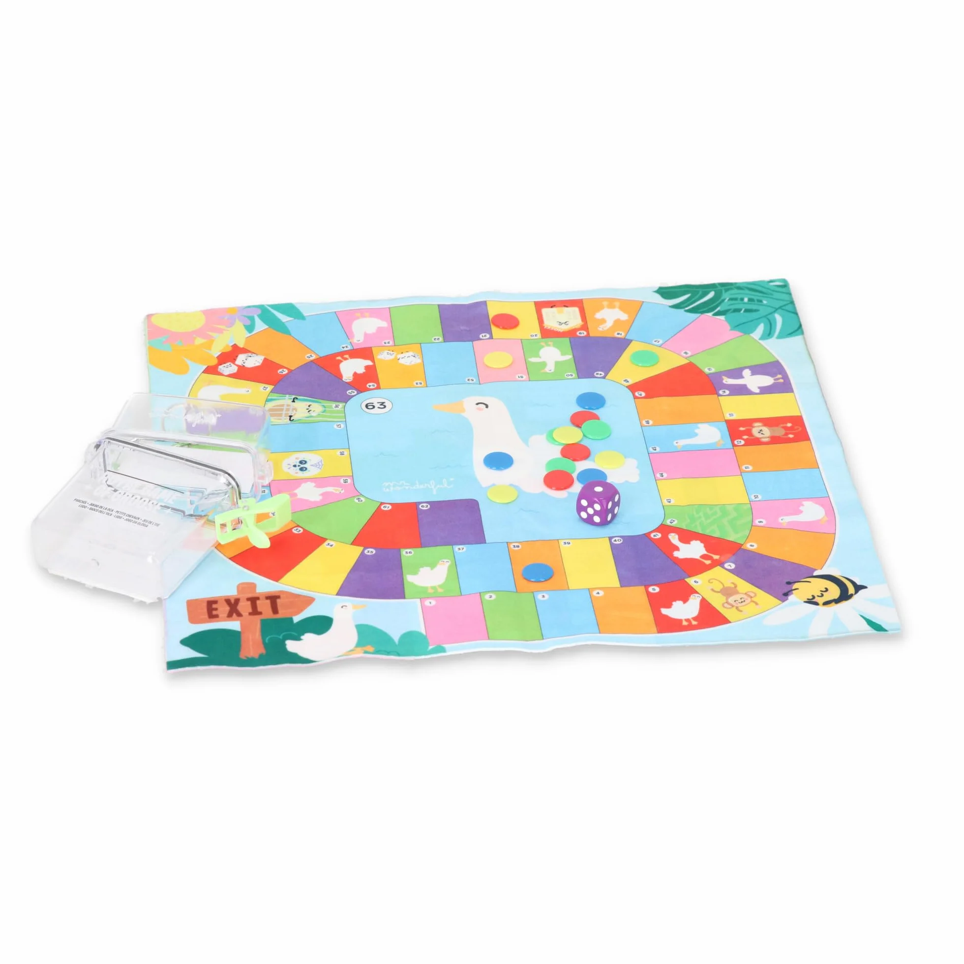 Mr.Wonderful Juego de mesa reversible Parchís Juego de la Oca de viaje pequeño 2-4 jugadores lavable