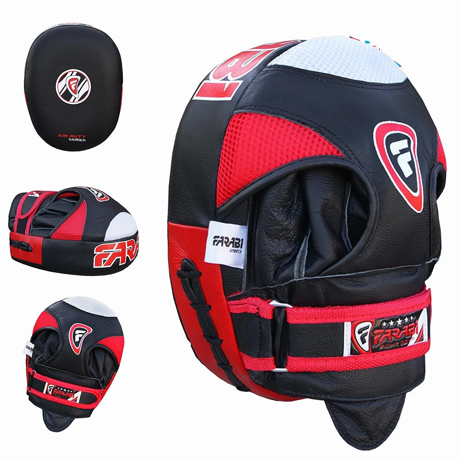 Farabi Sports Manoplas Boxeo Cuero Real Air Boxing Mitts MMA Muay Thai Punching Kickboxing Entrenamiento