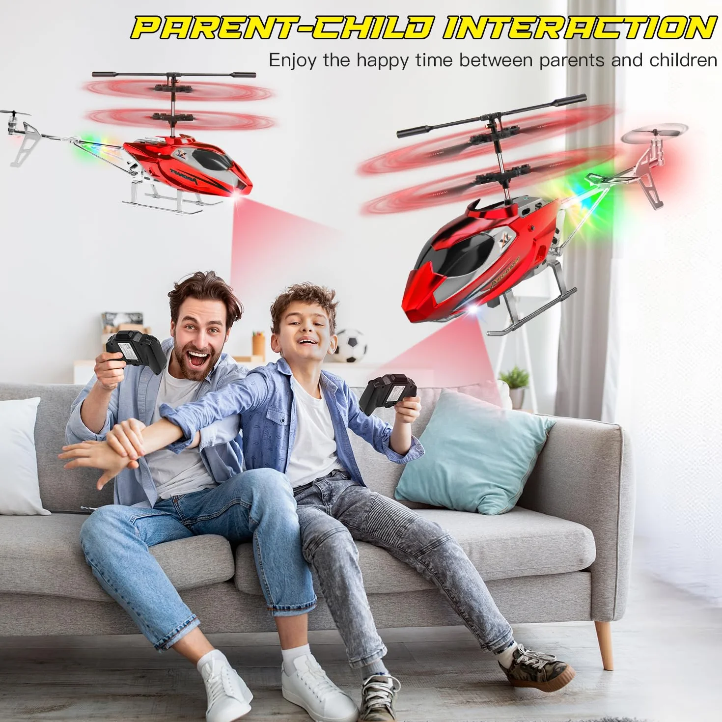 TERRAMUS Helicóptero para niños, helicópteros con giroscopio, Juguete de Interior de avión, Velocidad Alta y Baja, Regalo para niños y Adultos Principiantes