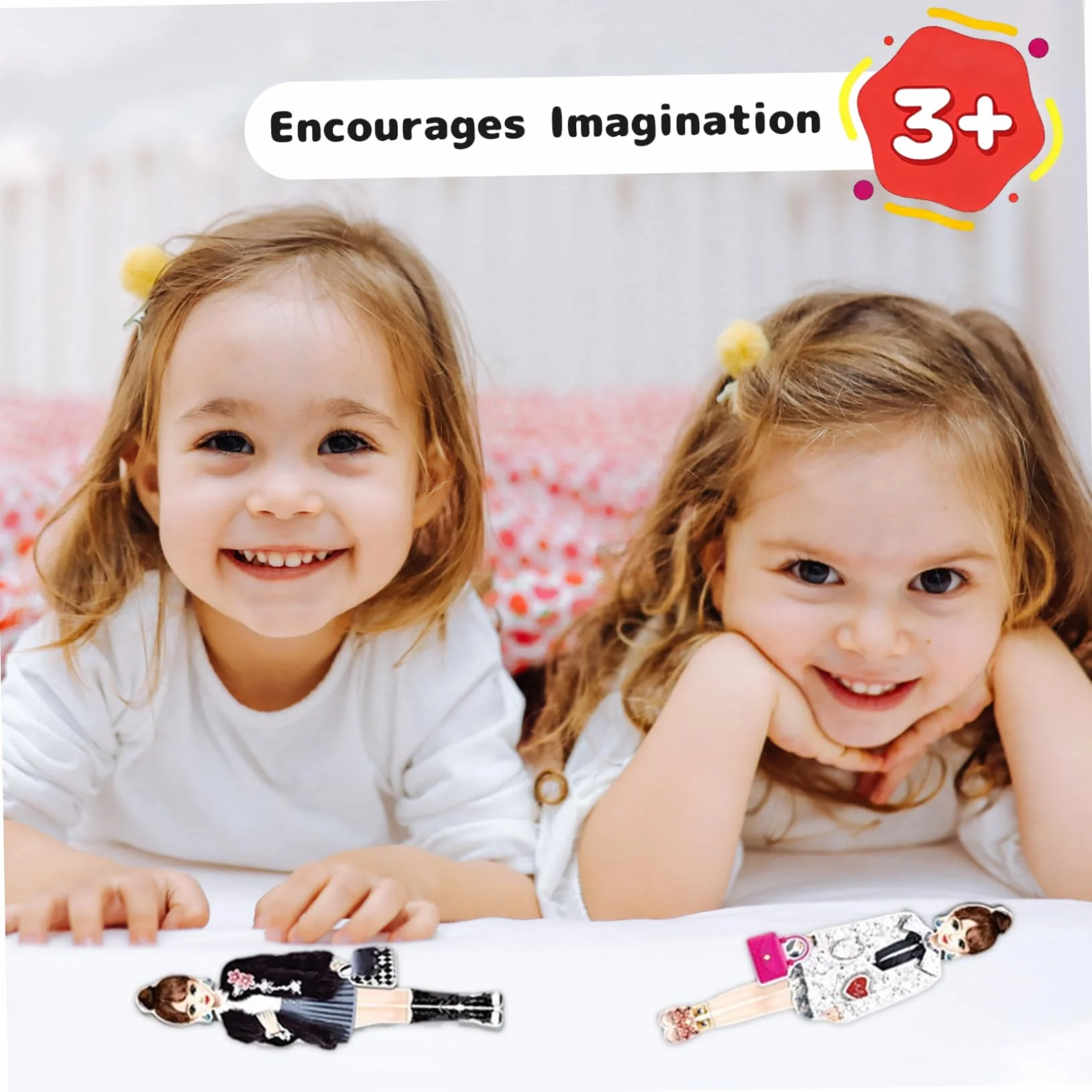Muñecas de vestir magnéticas para niñas. Muñecas de papel magnéticas a juego creativas que incluyen ropa de vestir, bolsos, zapatos, juguetes para juego de imitación para niños mayores de 3 años..