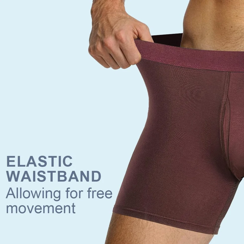 Calzoncillos Hombre Boxer Deportivos Pack 3 95% Fibra de Bambú 5% Elastano Ropa Interior Extra Larga