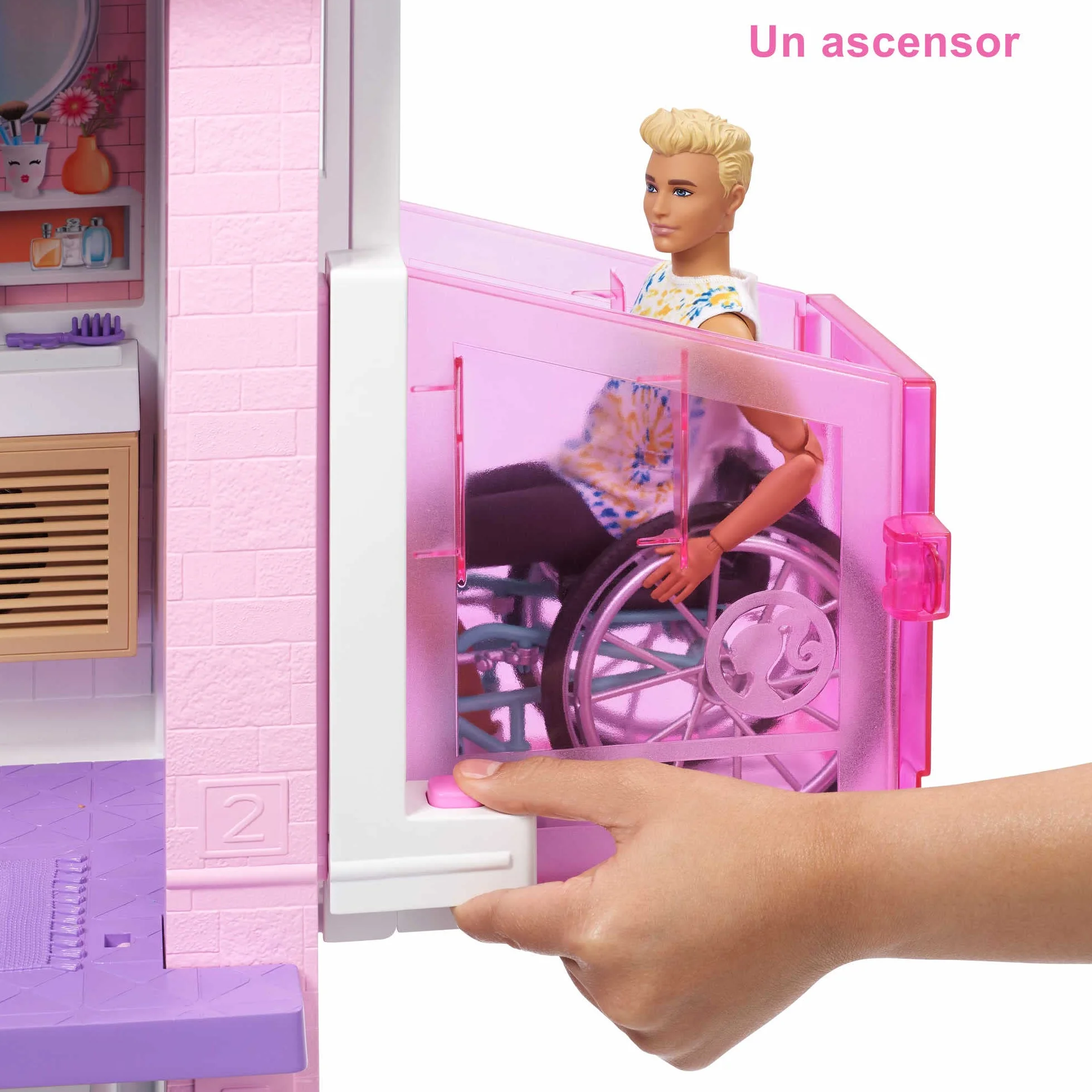 Barbie Casa de Muñecas Dreamhouse - con Piscina, Tobogán y Ascensor - Luces y Sonido - 75+ Piezas - 104 x 109 cm - Regalo para Niños de 3-7 Años, GRG93