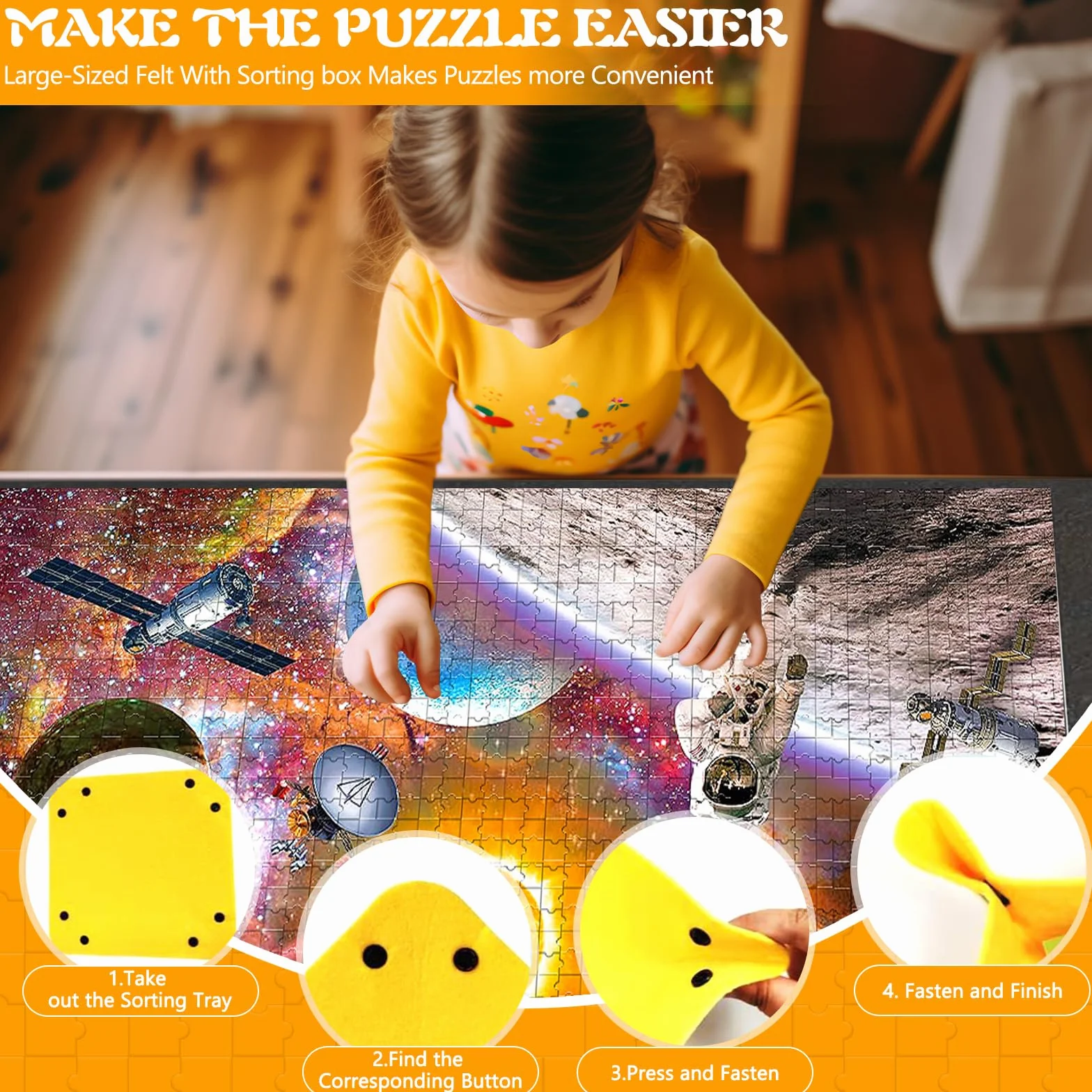 Estera de Rompecabezas Portátil, Tapete Puzzle para 1000 1500 2000 3000 Piezas, Fieltro Puzzle Mat Roll Up