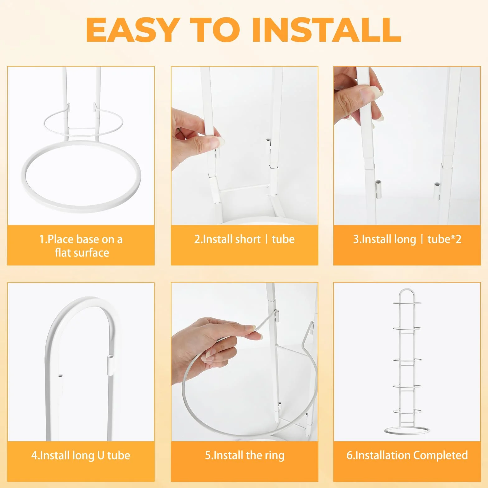LURICO Soporte de bola vertical de 5 niveles, estante de almacenamiento para baloncesto, fútbol y voleibol (blanco)