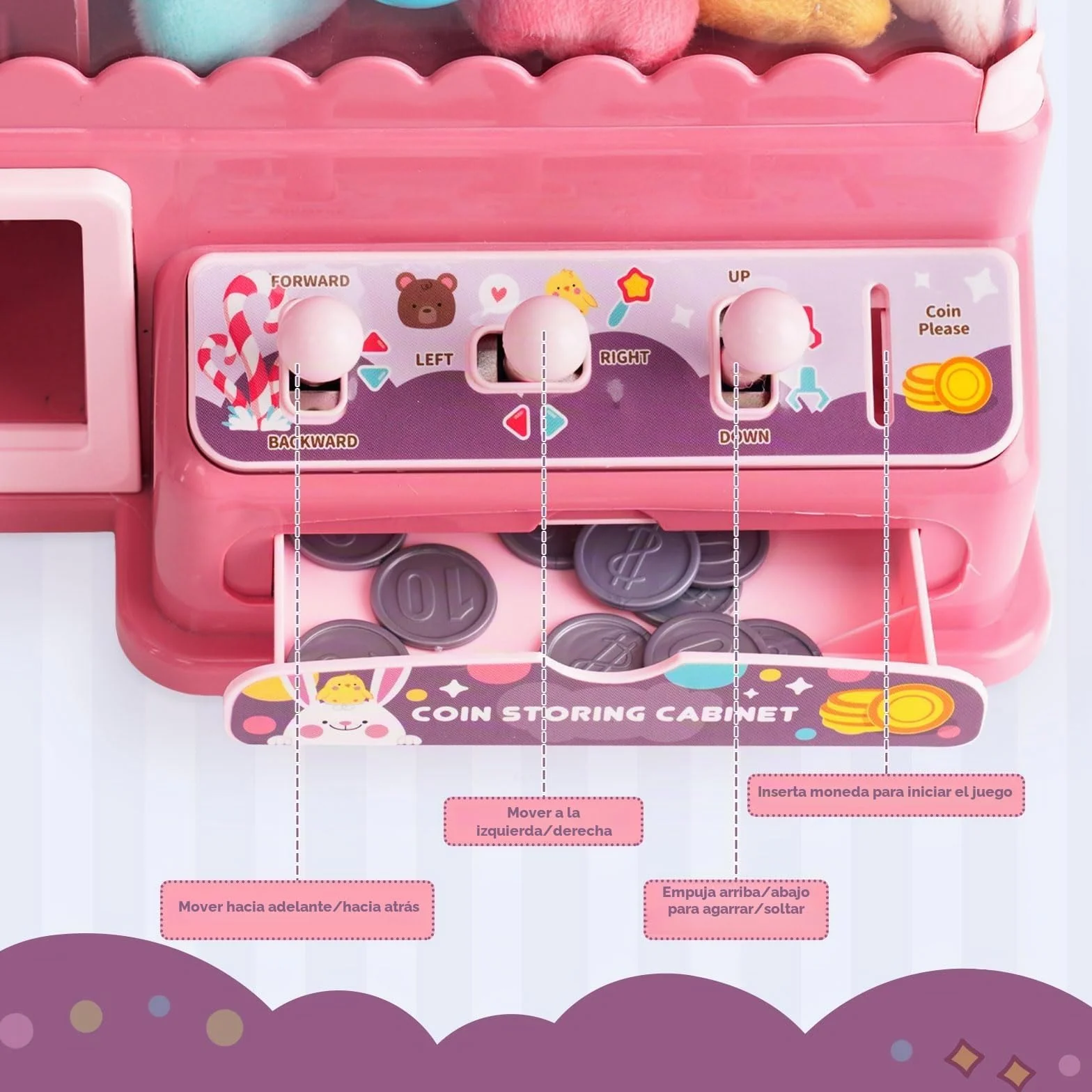 Máquinas Expendedoras de Garras para Niños, Mini Máquina de Garra Candy Grabber, Regalos Cumpleaños 3-8 Años