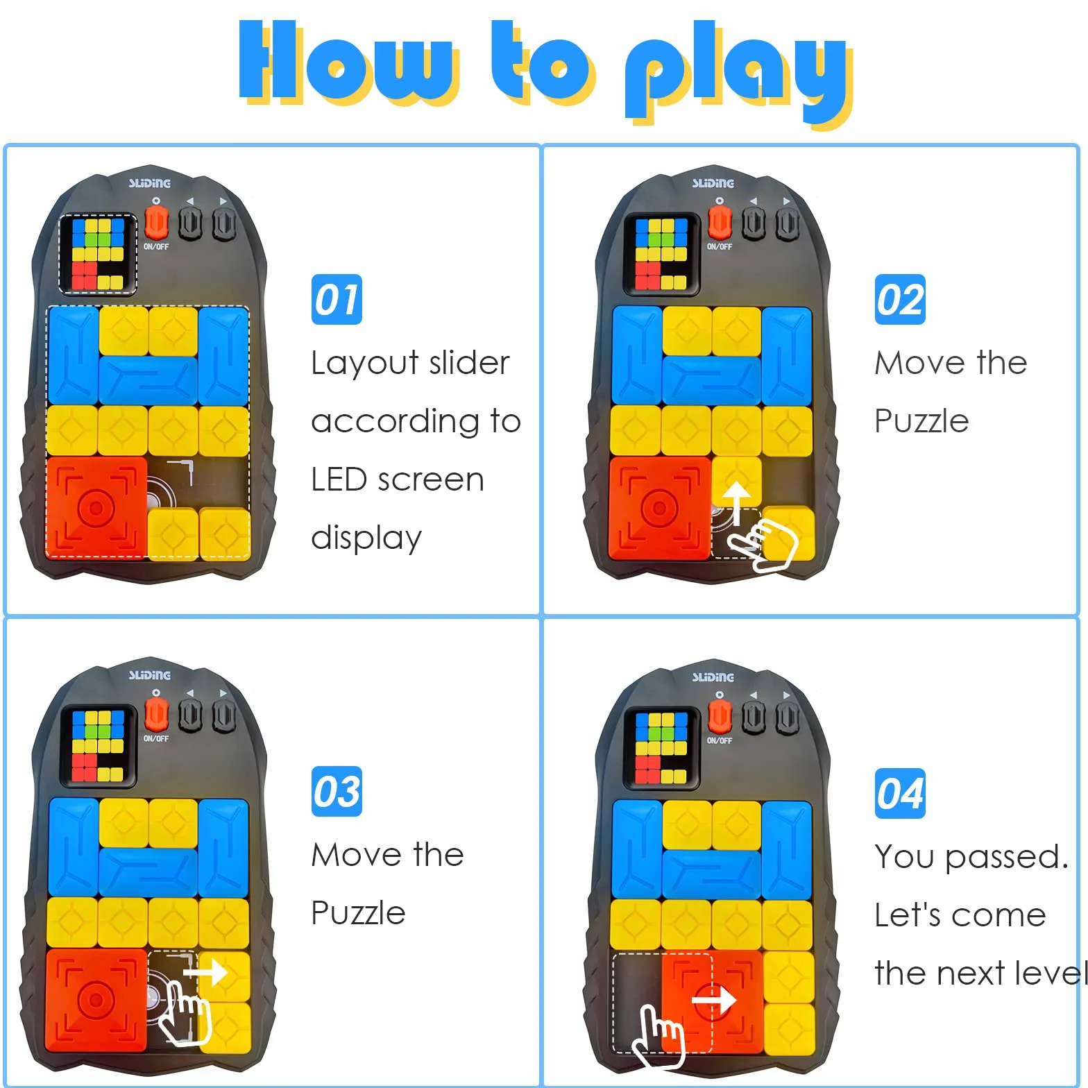 Super Slide Juegos de memoria con más de 500 niveles, juego electrónico portátil, desafiantes rompecabezas, juguetes educativos y de aprendizaje para niños y adultos