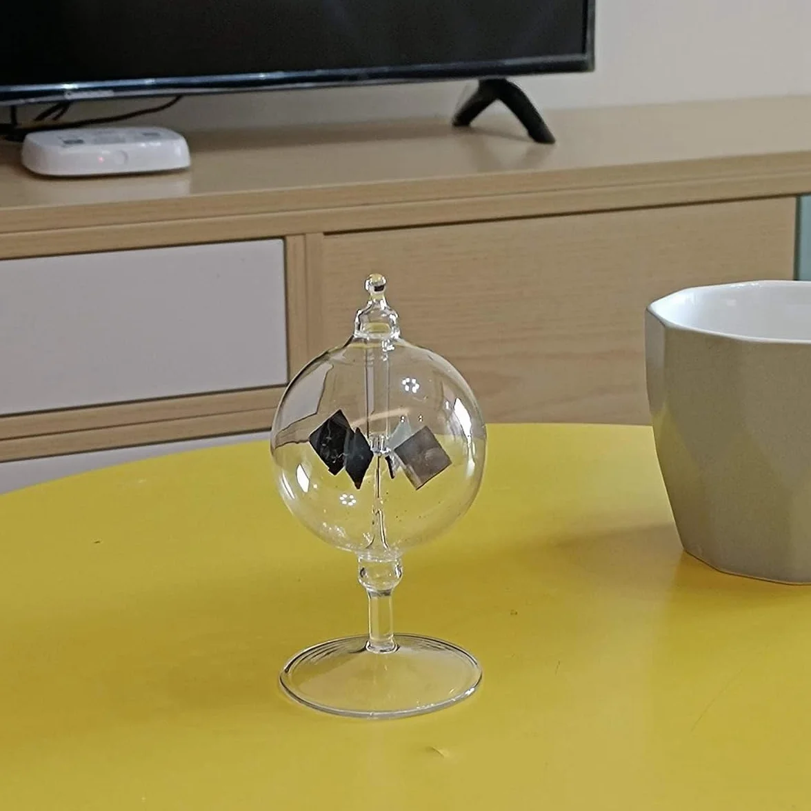 Gorise Radiómetro Solar Crookes Transparente, Molino de Viento de Vidrio con aspas giratorias alimentadas por energía Solar, Herramienta educativa para la decoración del del hogar.