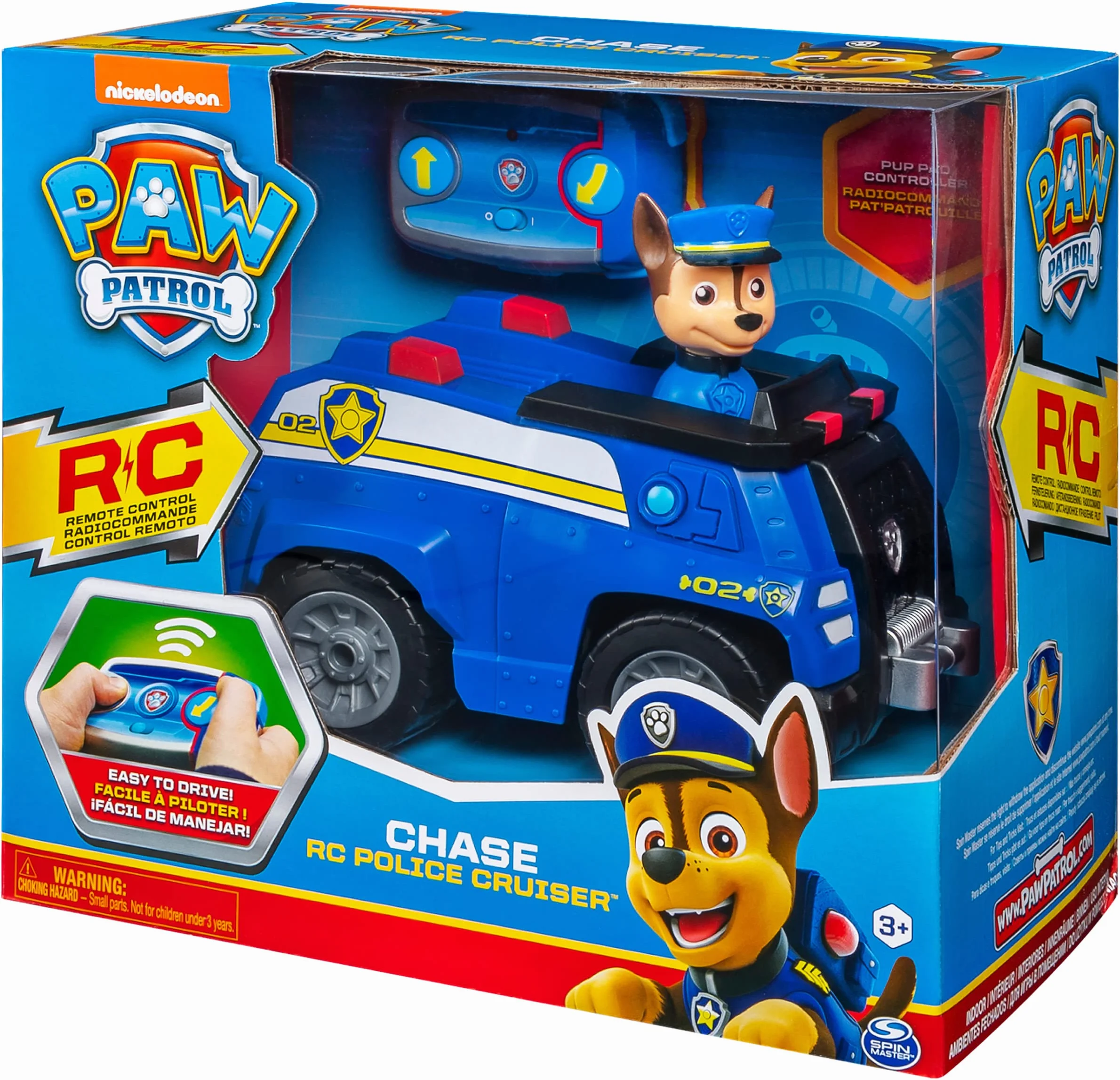 Paw Patrol Patrulla Canina - Coche Teledirigido Niños 3 Años o más | Chase Juguetes | Coche Teledirijido Niño 2.4GHZ hasta 76m | Patrulla Canina Juguetes 3 Años