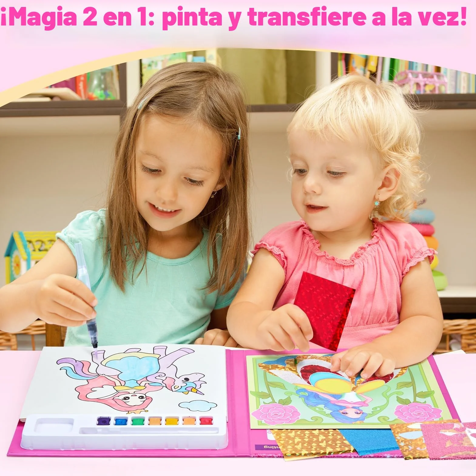 JoyCat Libros para colorear con agua, Actividad de arte y manualidades, Arte sin desorden de Princesa para niños de 4 a 8 años, Kits y suministros creativos, Actividad DIY, Regalos para niñas y niños