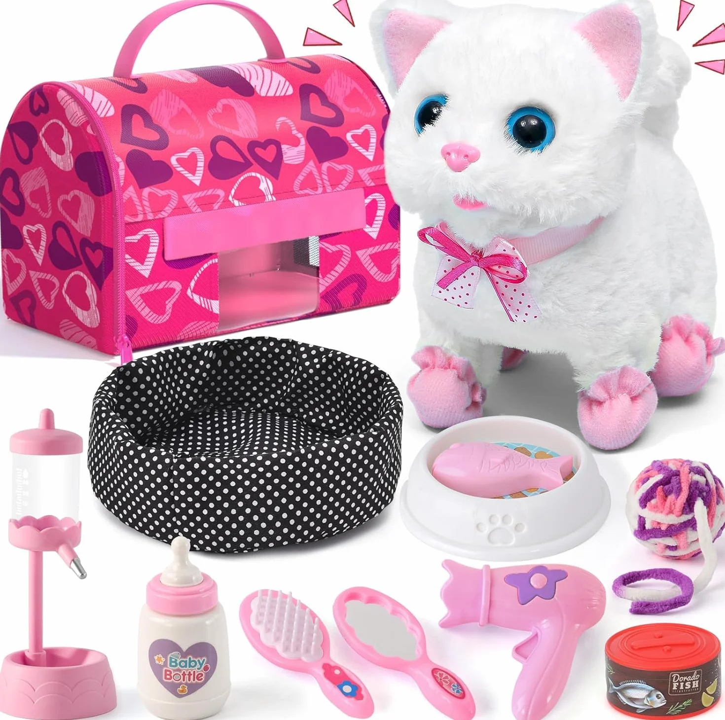 Tacobear Juguete Electrónico para Gatos Peluche Interactivo Juguetes para Bebés Que Ladran y Mueven la Cola Regalos para Niñas de 3 4 5 6 Años Juguetes para Niñas de 3 4 5 6 Años