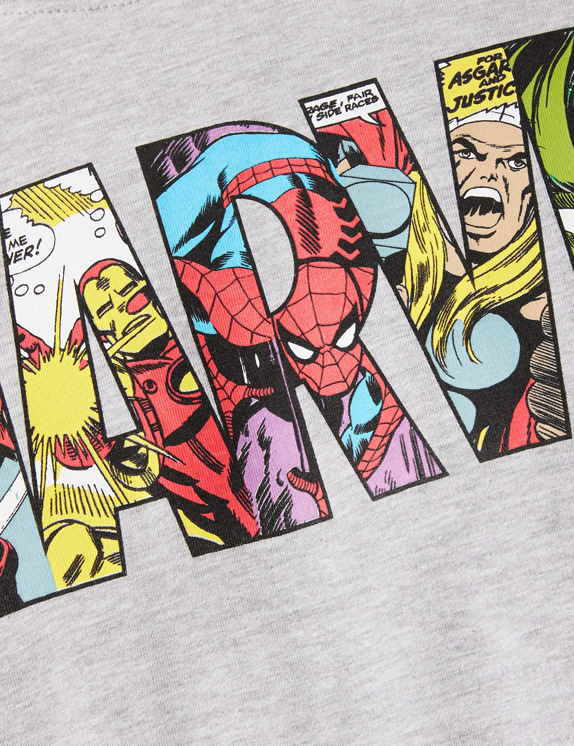 Marvel Men's Comic Strip Logo T-Shirt