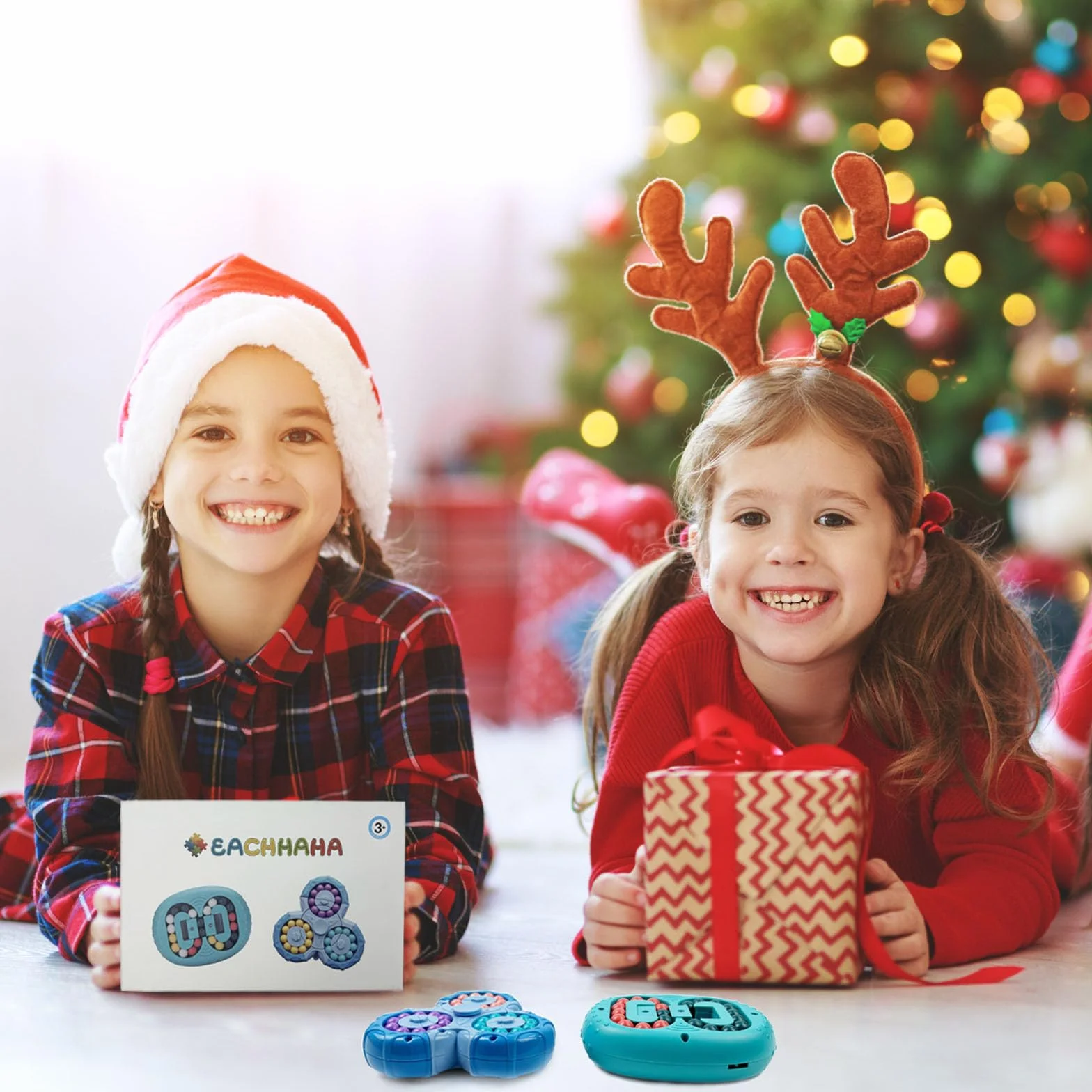 Set 2 en 1 Magic Bean - Juego de Habilidad-IQ Game-Magic Cube- Aliviar el estrés y Reducir la ansiedad Regalos navideños para Adultos y niños (Azul+Azul)