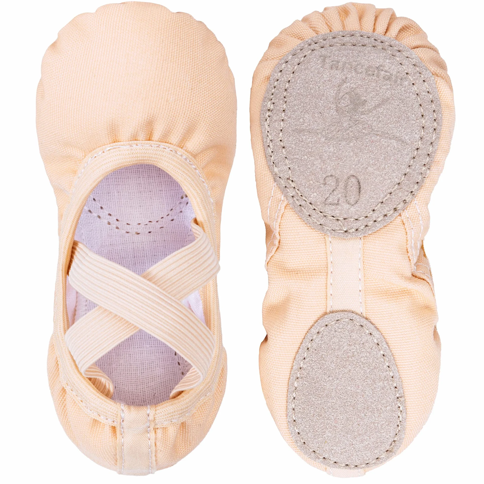 Zapatos de Ballet para Niñas de Lona con Suela de Cuero Dividida