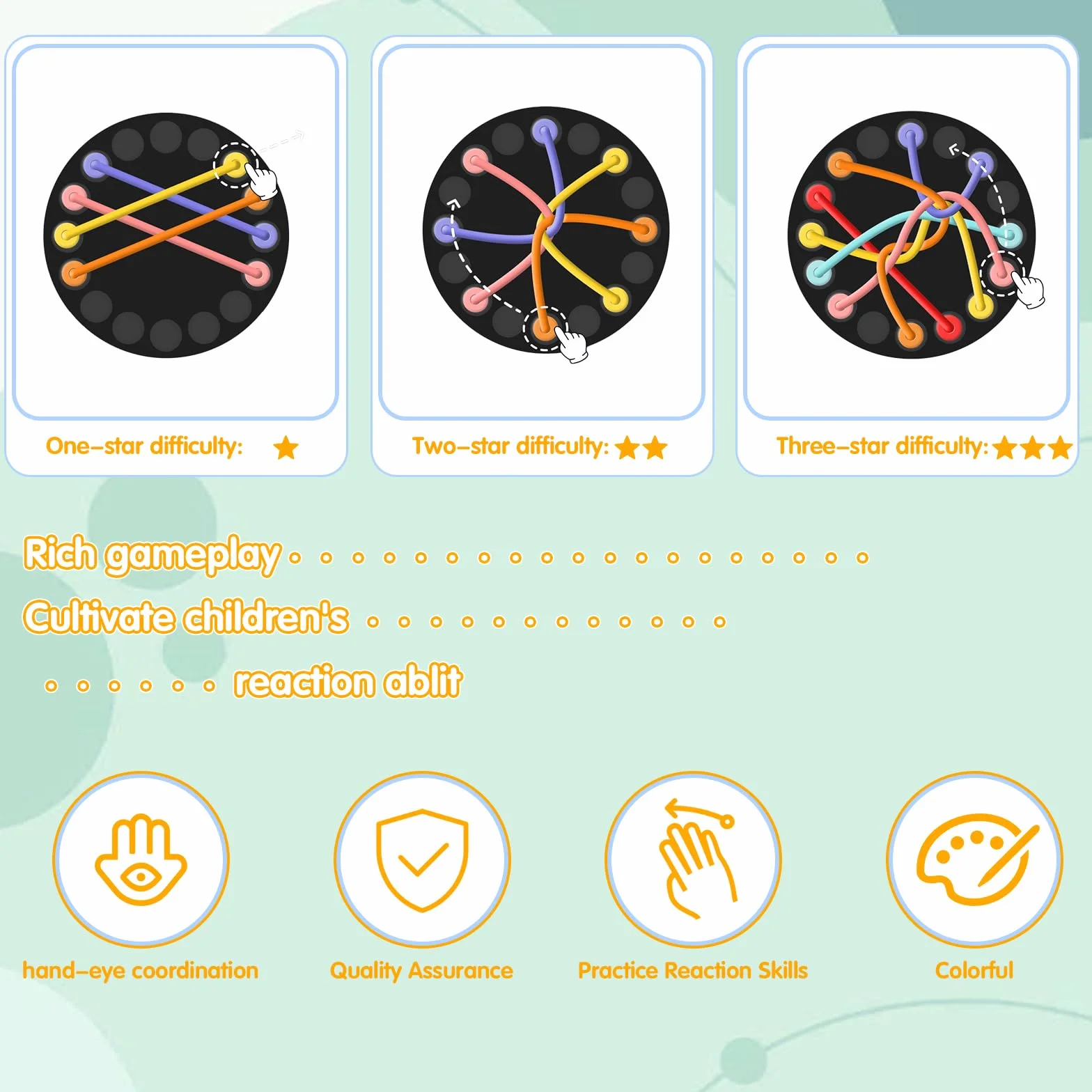 Brainy Knots Rope Challenge Puzzle Interactive Logic Game for Kids 3+ Adults