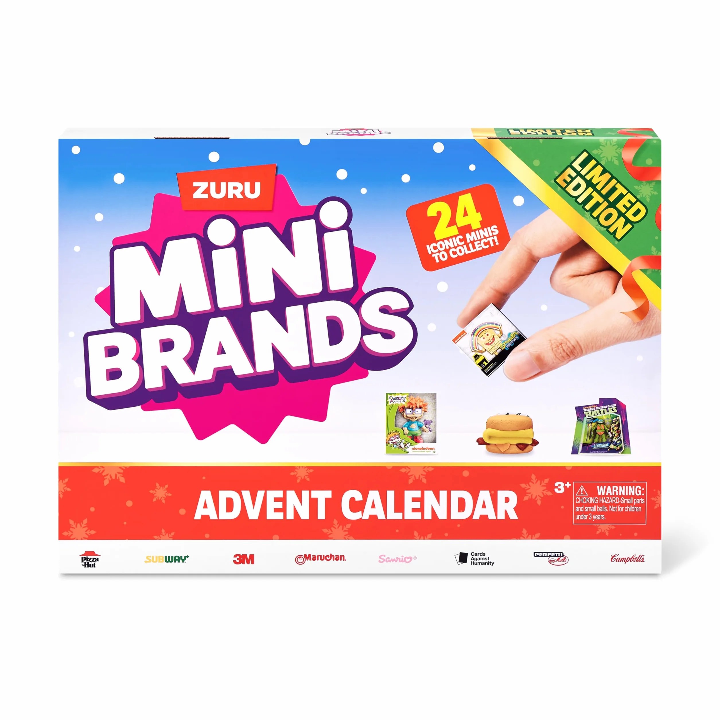 Mini Brands Calendario de Adviento 2024 de ZURU Mini Brands Edición Limitada, calendario de Adviento con 4 minis exclusivos, Mystery Collectibles Toys viene con 24 minis