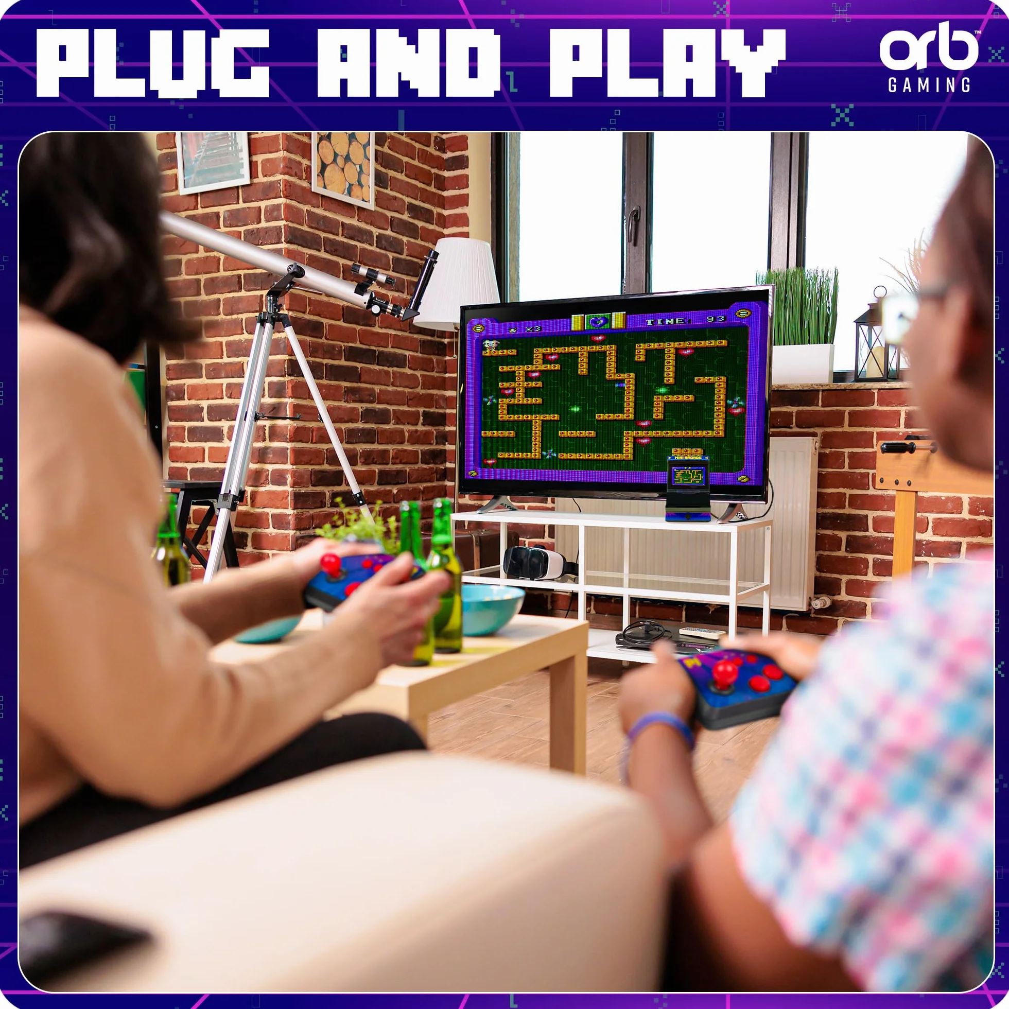 THUMBS UP Mini Arcade 2 Jugadores 300 Juegos 15Cm