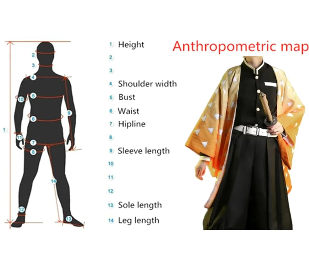 Disfraz de anime para hombre, talla de EE. UU., capa naranja, traje de fiesta