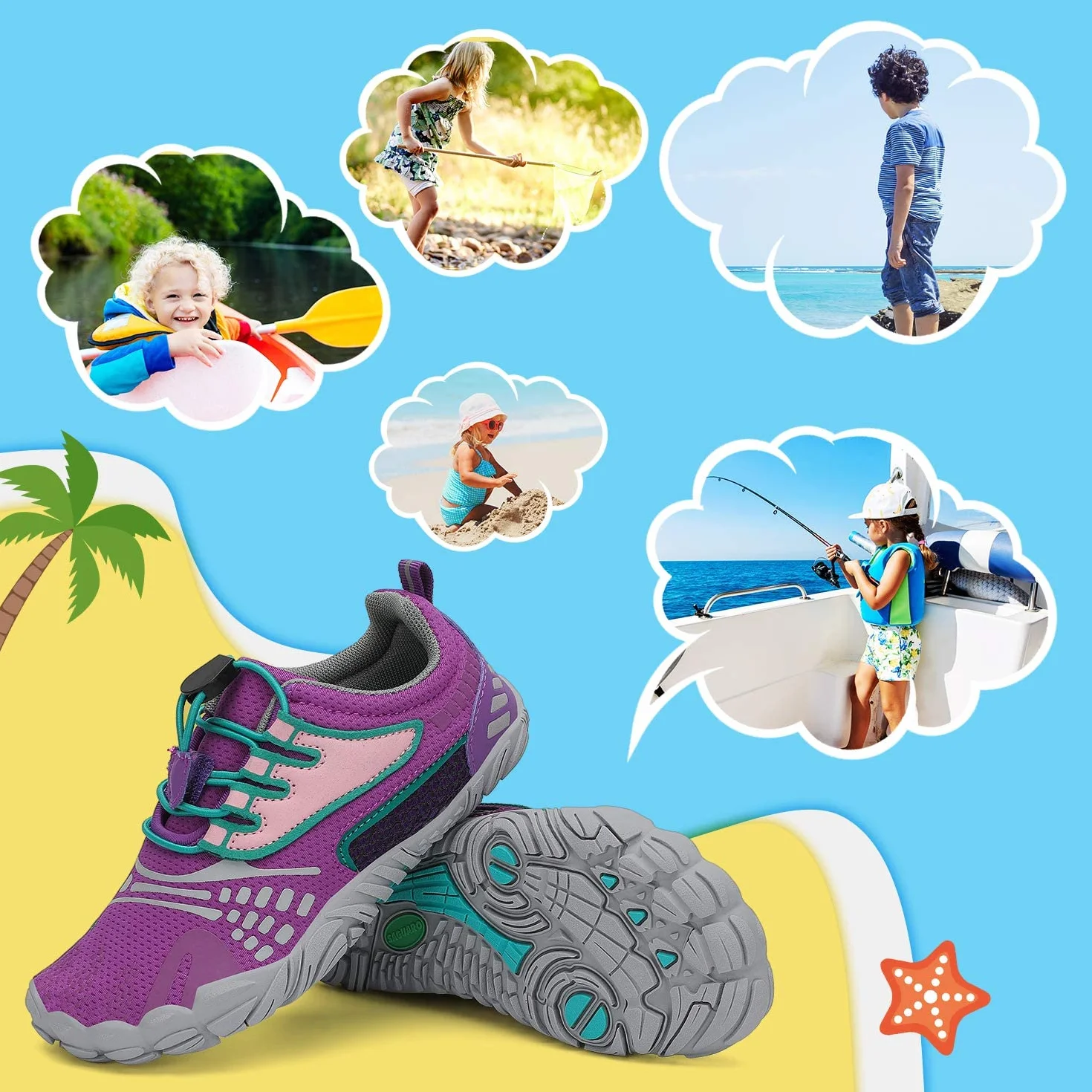 Saguaro Zapatos de Trail Niños Transpirable Antideslizante