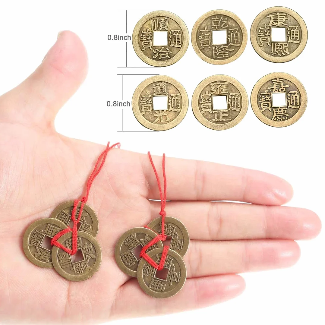 50 Piezas Monedas Feng Shui Chinas Moneda de la Fortuna de la Buena Suerte Monedas I-Ching para la Salud y la Riqueza, 2 cm
