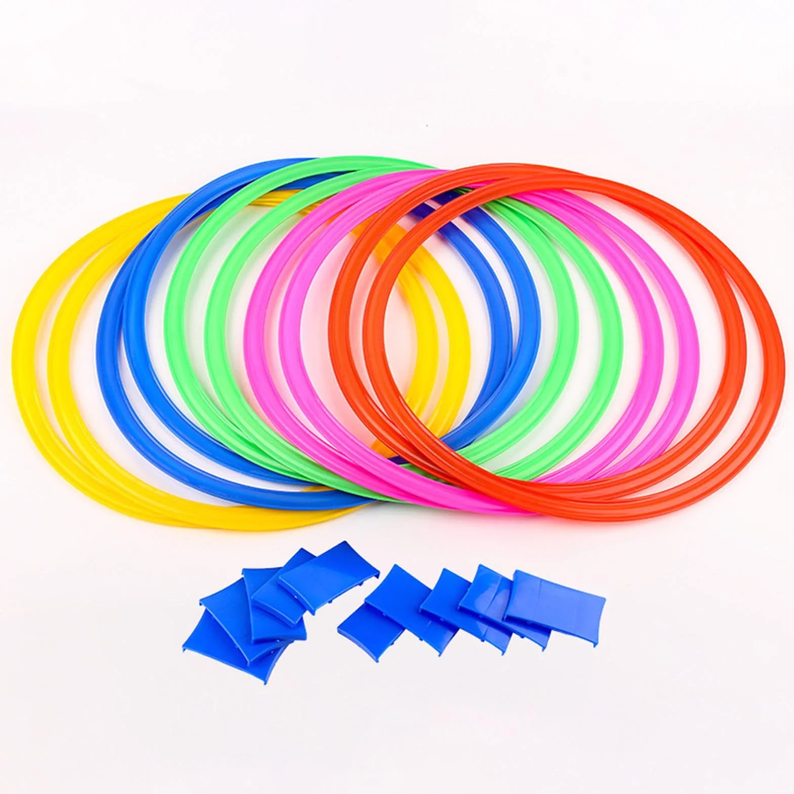Anillos de Rayuela para Niños, Juego de Agilidad con Puf, Cuadrados de 15 Pulgadas con Conectores