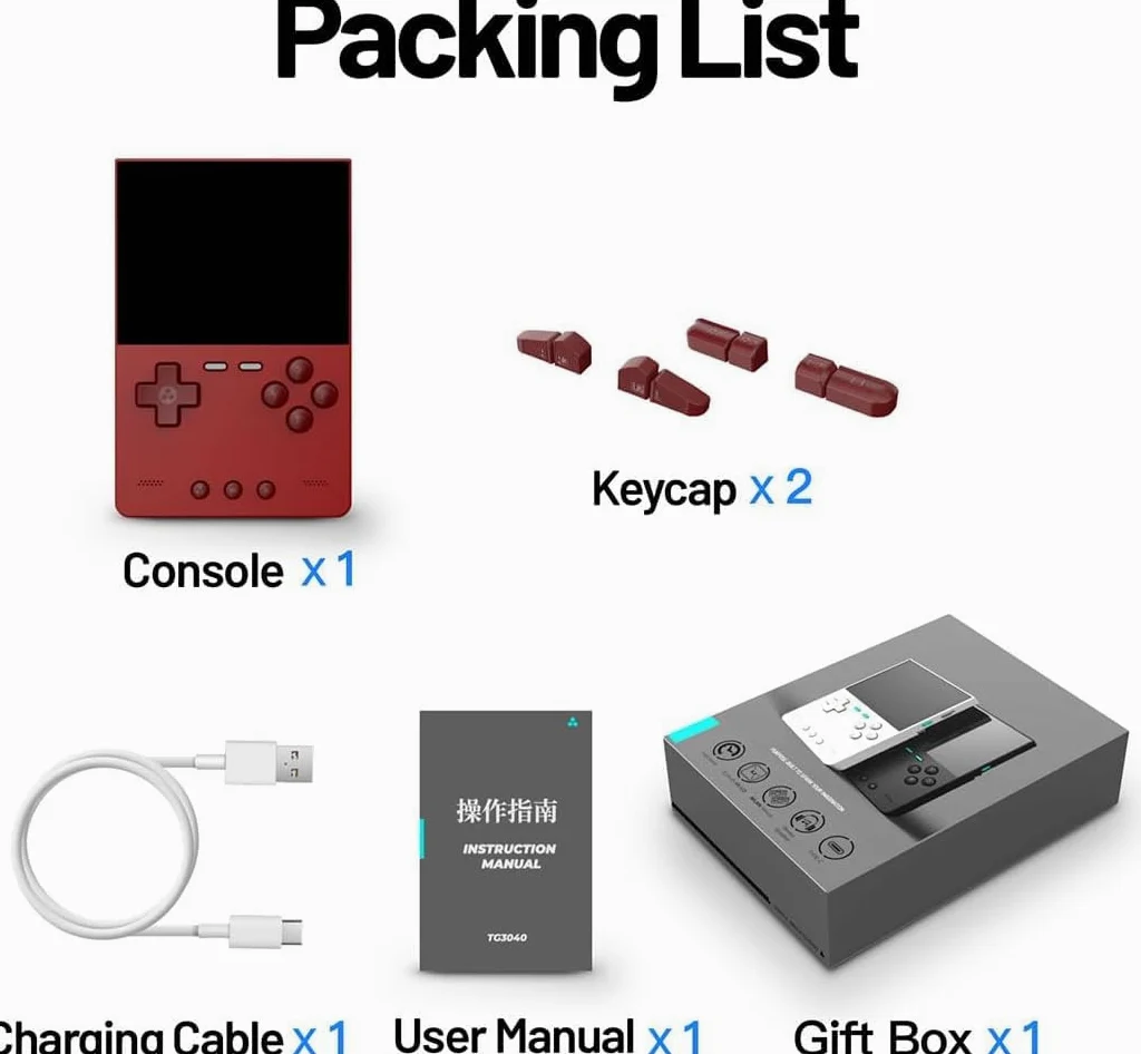 TRIMUI BRICK - Consola de juegos retro integrada en tarjeta TF de 128 G, pantalla IPS 3.2, sistema Linux, emulador portátil de videojuegos, juegos de arcade, para adultos y niños, regalos