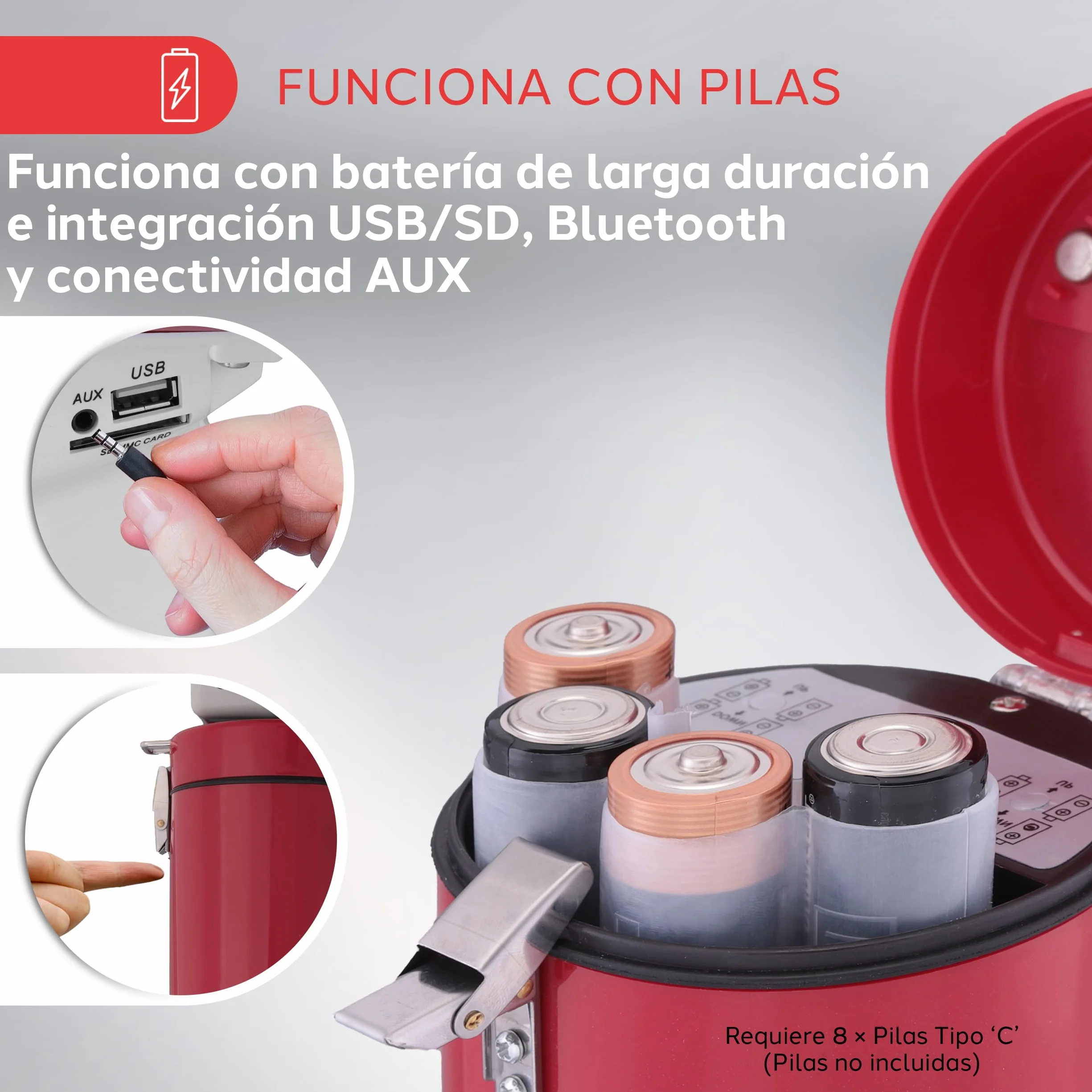 Pyle Altavoz Portátil 50V con Sirena, Volumen Ajustable, Entrada AUX, Correa para Hombro