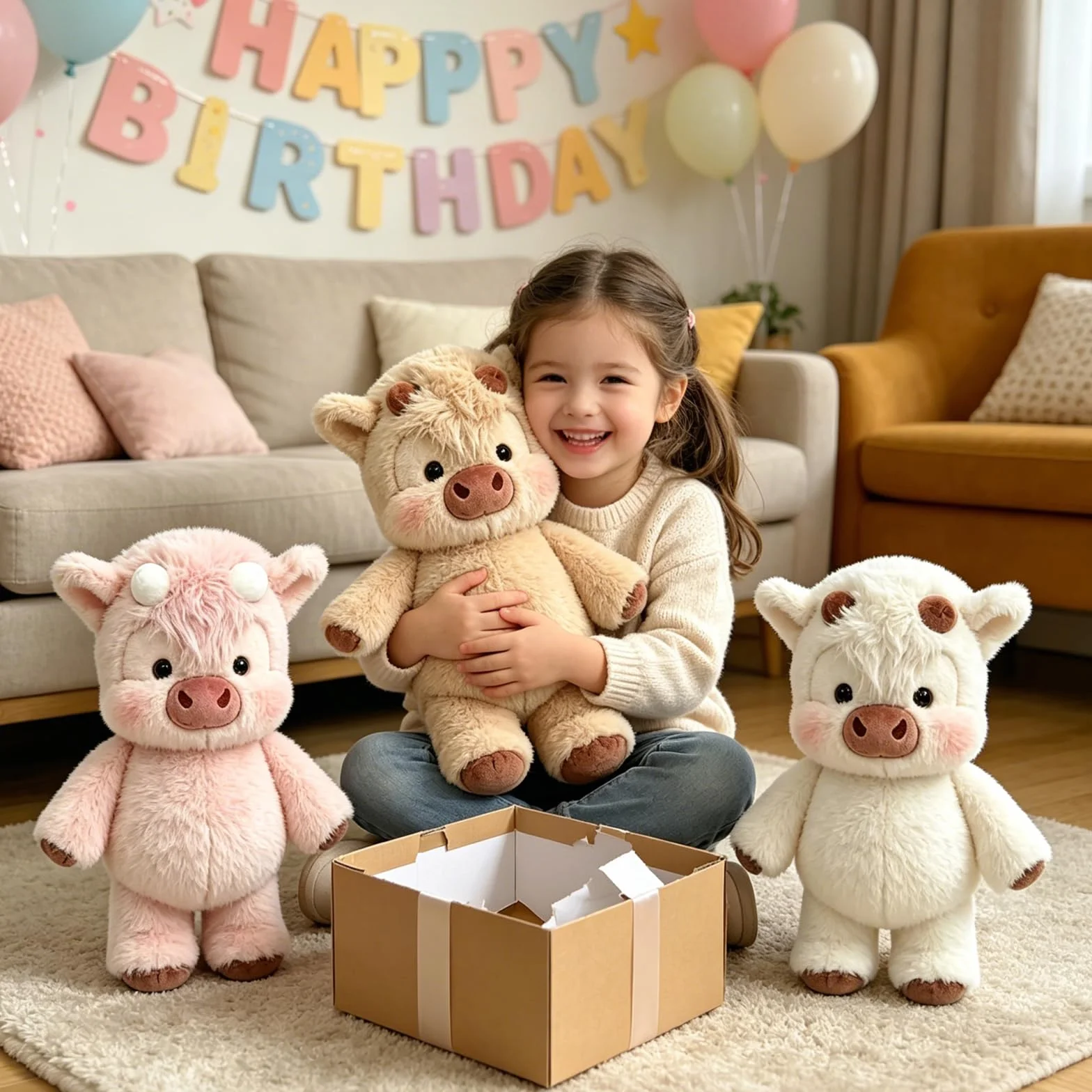 Peluche Vaca Que Corre, Peluche de Vaca de Pelaje Suave, Muñeco de Peluche Vaca para Niños y Regalos(A)