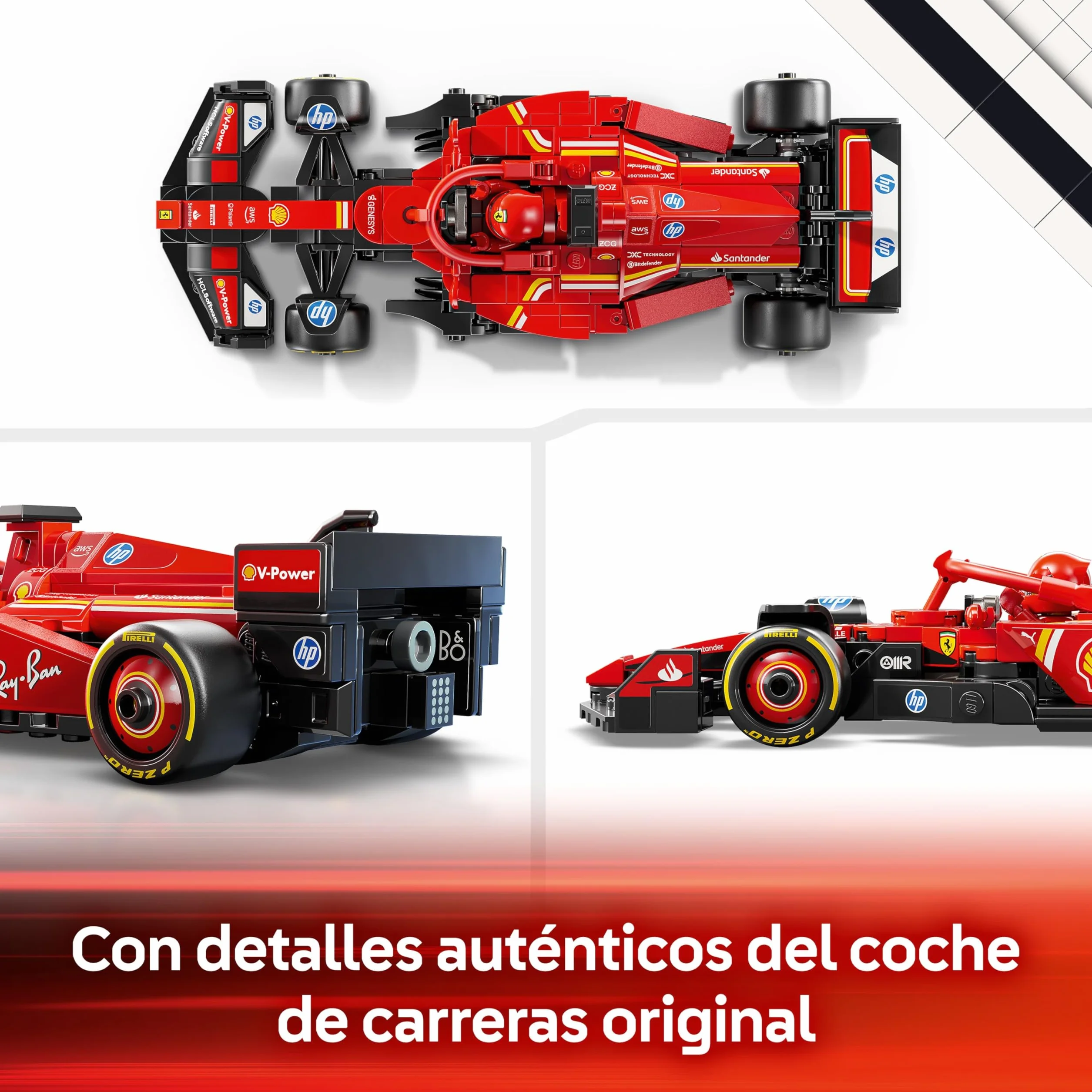LEGO Speed Champions Coche de Carreras Ferrari SF-24 F1 de Juguete - Maqueta de Vehículo Rojo de Fórmula 1 y Minifigura de Piloto para Coleccionar - Regalo para Niños y Niñas de 10+ Años 77242
