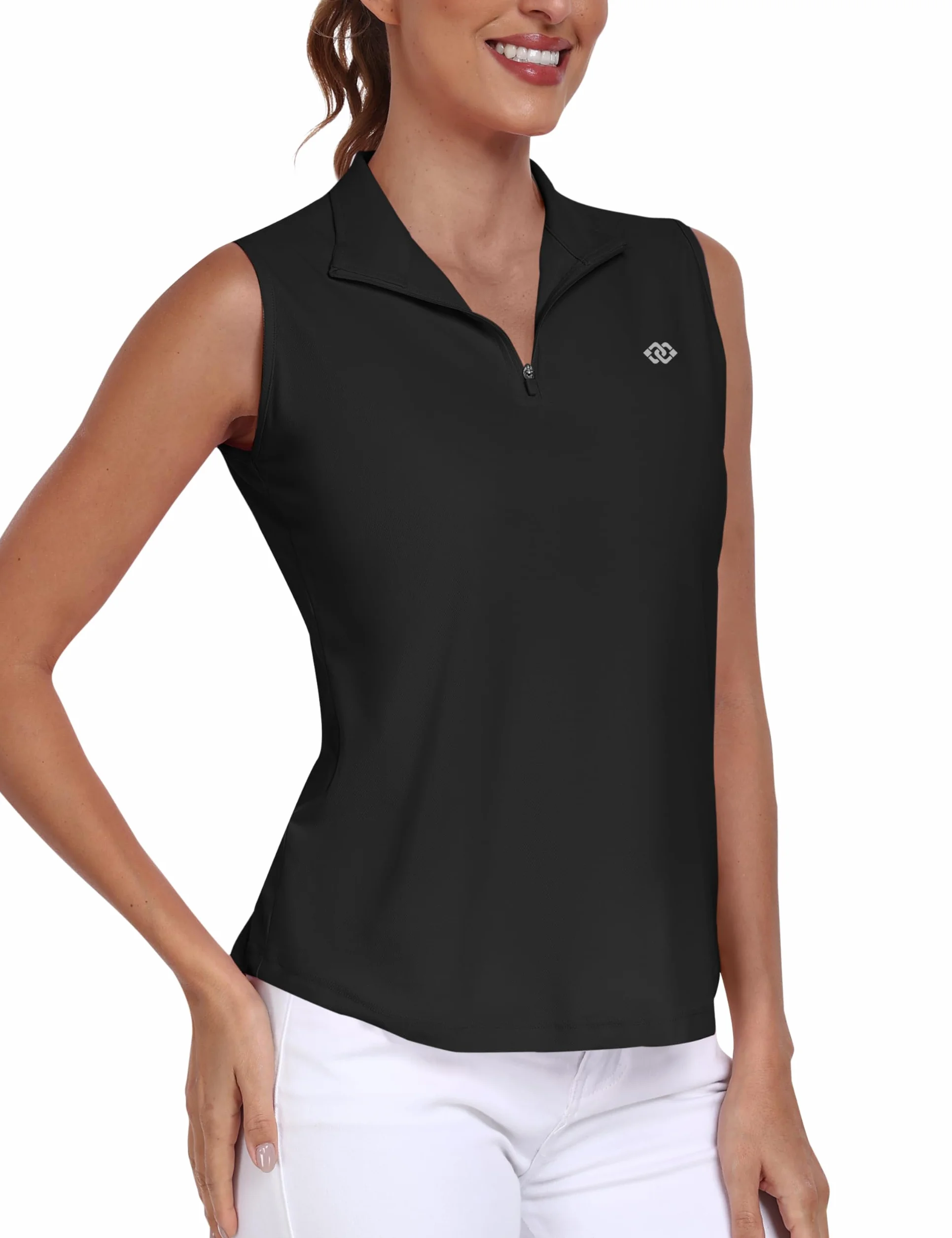 MoFiz Polo sin Manga Deportes Top Transpirable Yoga Tenis Golf