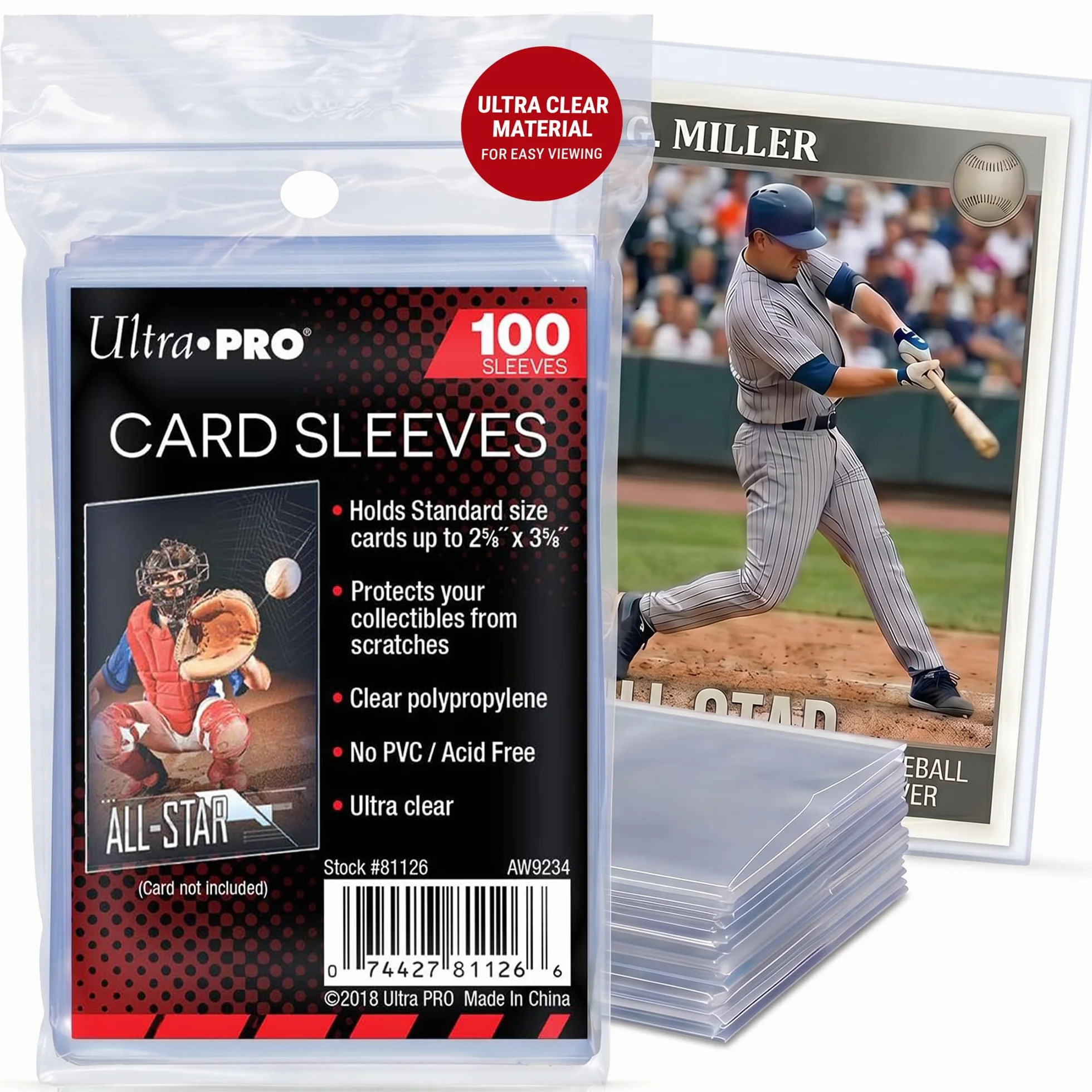 Ultra Pro - Fundas protectoras de tarjetas Ultra Pro AW11739, transparentes, 100 unidades