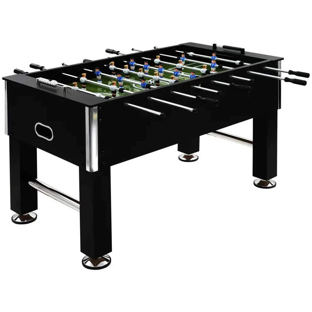 Mesa de fútbol profesional de 60 kg, 140 x 74,5 x 87,5 cm, de acero, con 2 porterías, 2 pelotas, 2 marcadores, 8 cañas de jugador y 22 jugadores
