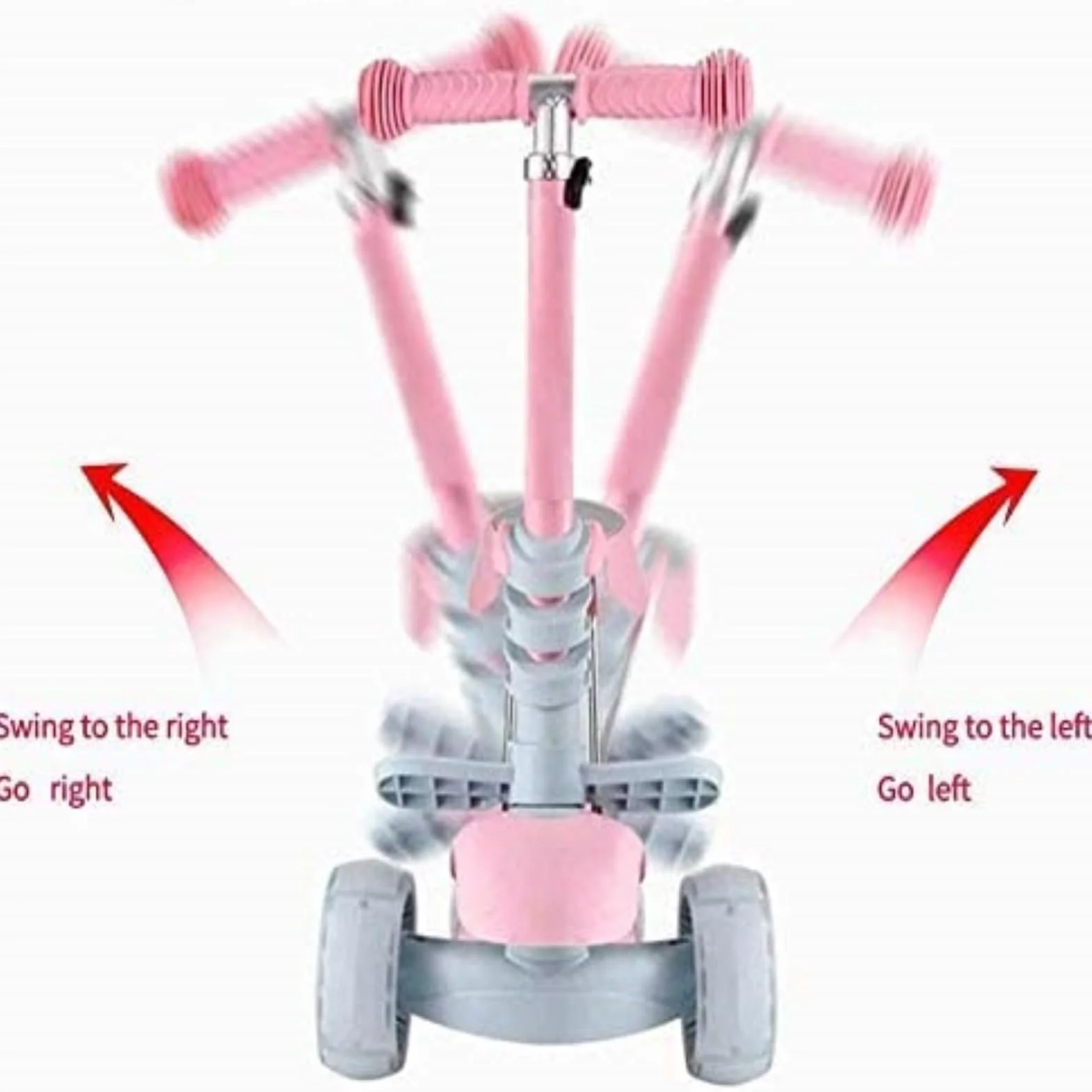 Patinete para Niños 5-en-1 con Asiento Extraíble, 3 PU Ruedas Parpadeantes, Manillar de Altura Ajustable, Respaldo cómodo, Fácil de Dirigir, Patinete Infantil para Niños y Niñas de 1 a 6 Años