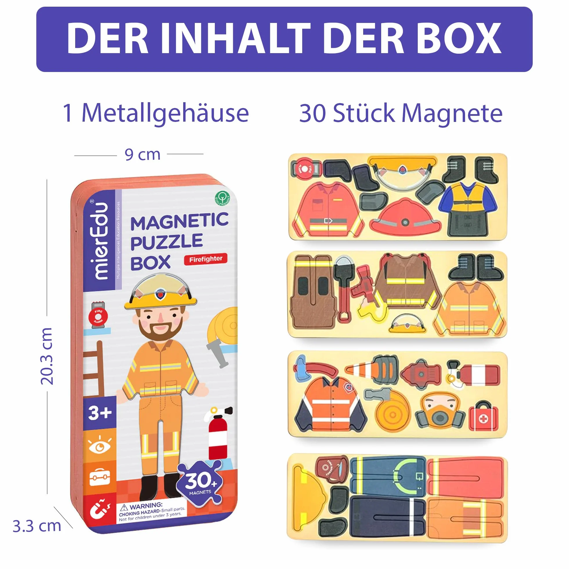 mierEdu – Juego magnético Box Dress Up – Bombero para vestir I Promueve habilidades motoras + fantasía. Juguetes a partir de 3 años