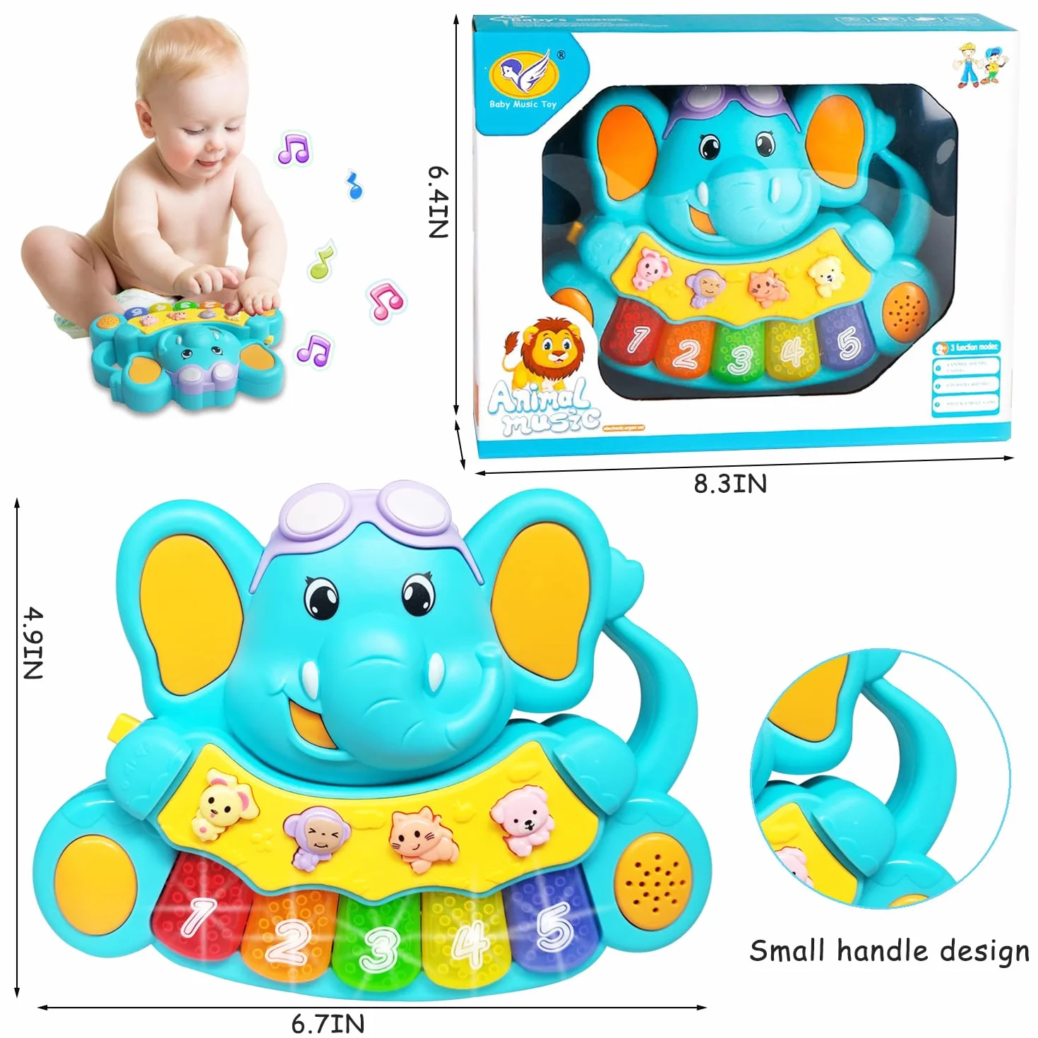 Piano Juguetes para Niños 1 Año Teclado para Piano Luces Músical Juguetes Bebés 6-12-18 Meses Cumpleaños Regalos para Bebés 1 2 Años Niños Niñas