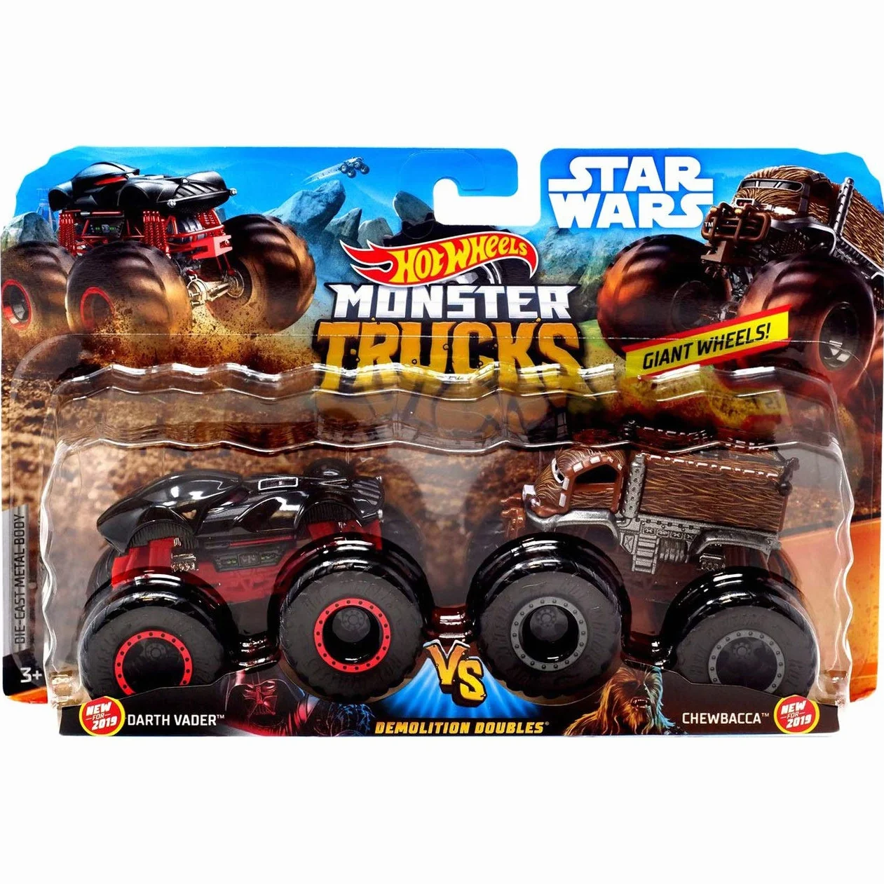 Hot Wheels Monster Trucks Demolition Doubles Star Wars Edition Darth Vader VS Chewbacca