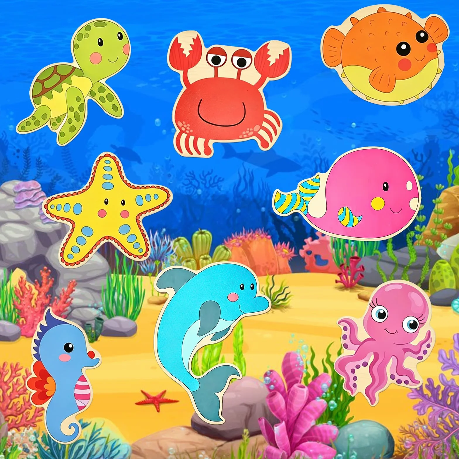 GOLDGE Puzzle 16 Pcs Juegos Educativos Animales Rompecabezas Niños 1-5 Años