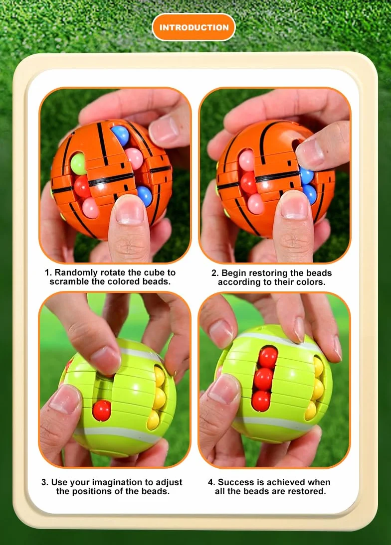Juguetes de pelota deportiva de rompecabezas - Rompecabezas 3D y juegos de acertijos para niños y adultos, juguetes sensoriales de regalo, cuentas mágicas de inteligencia de 6,35 cm, alivio del estrés