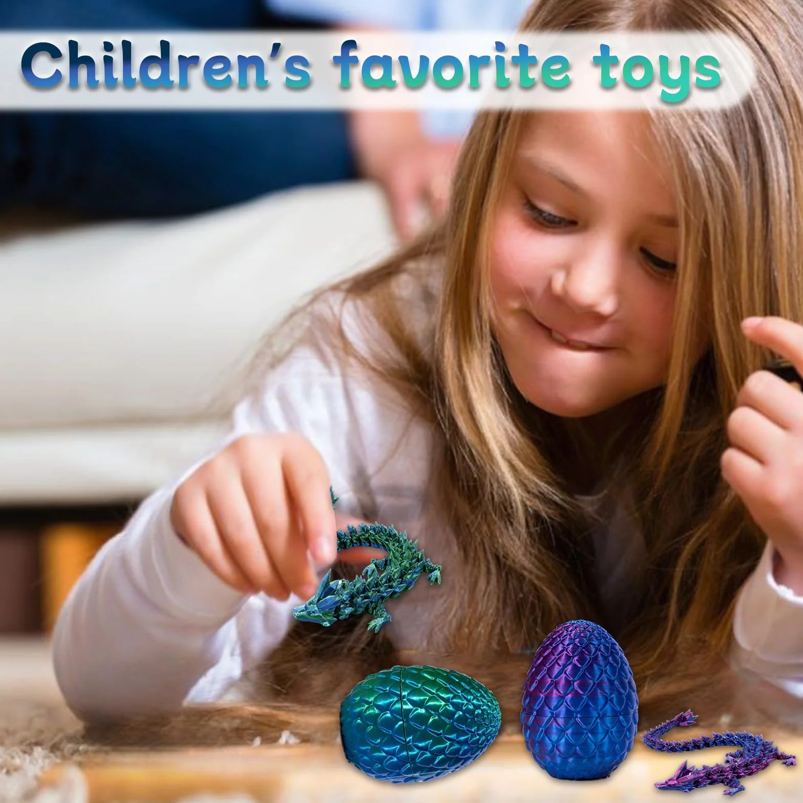 Dragón impreso en 3D Huevos de Pascua para niños Juguete de escritorio