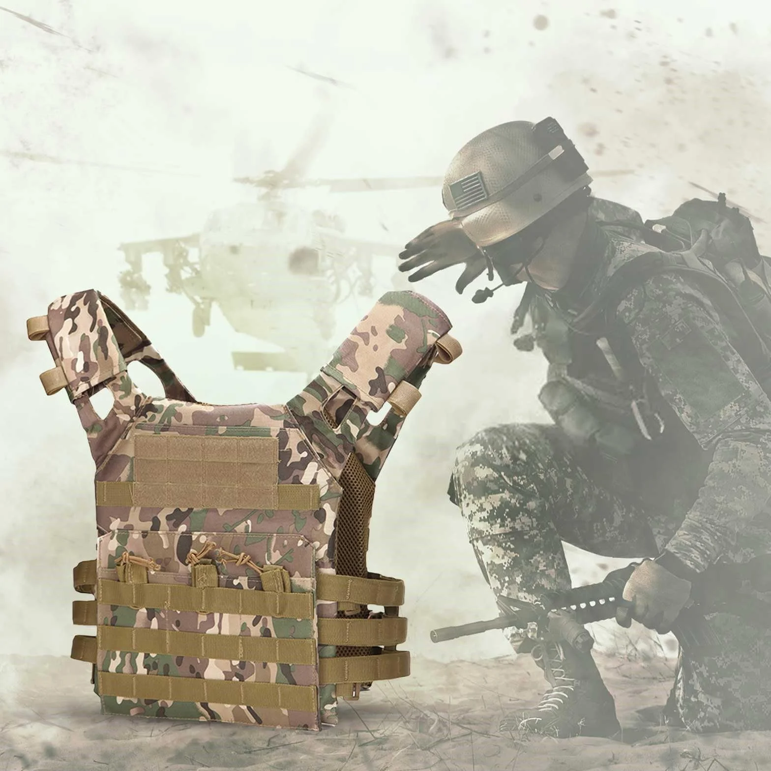 Chaleco táctico ligero de liberación rápida airsoft paintball camuflaje transpirable entrenamiento combate
