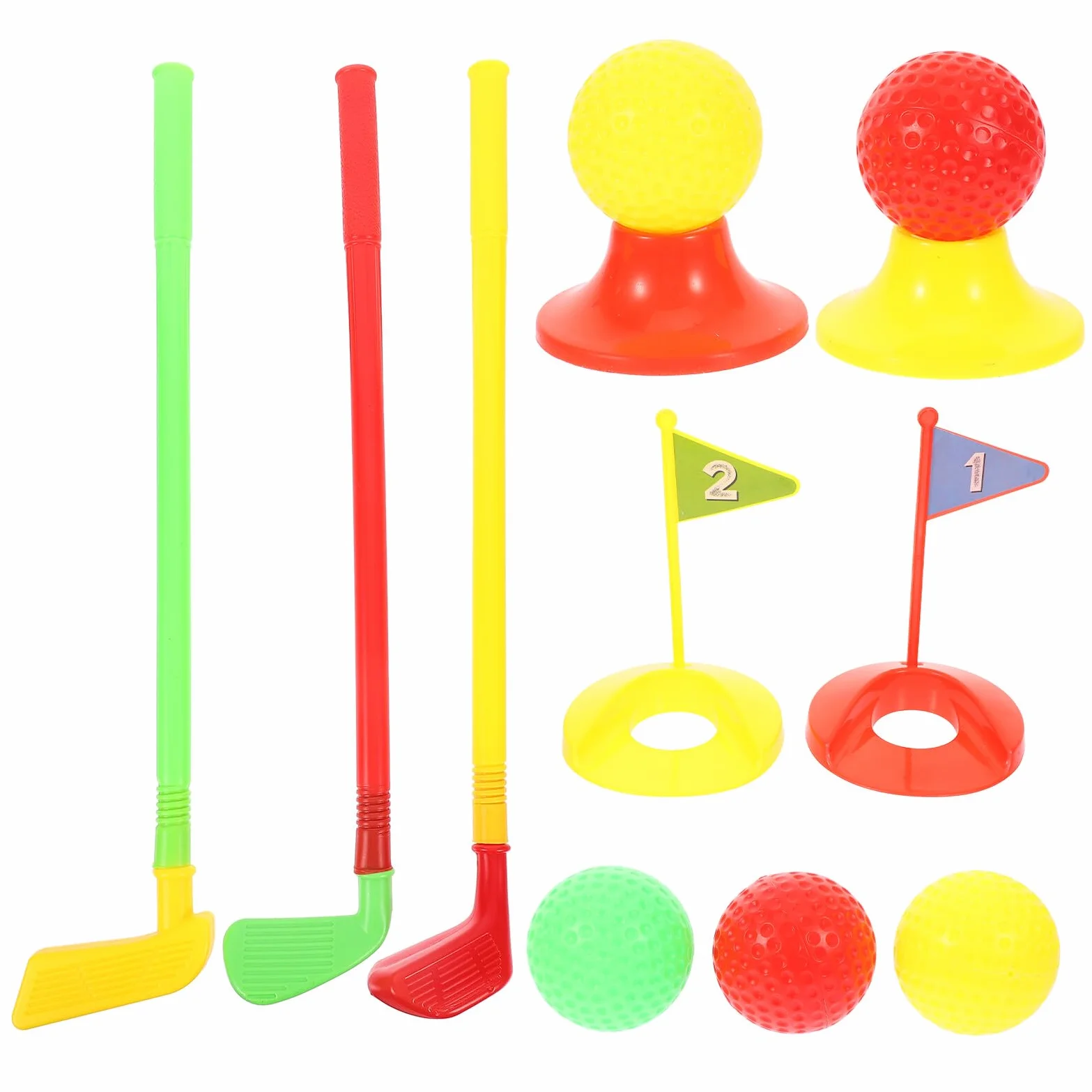 Juego de Golf para 10 Piezas Palos de Golf de Plástico Multicolor Juguetes Deportivos al Aire Libre Educativo Niñas Juego Exterior y Coordinación Mano-pie