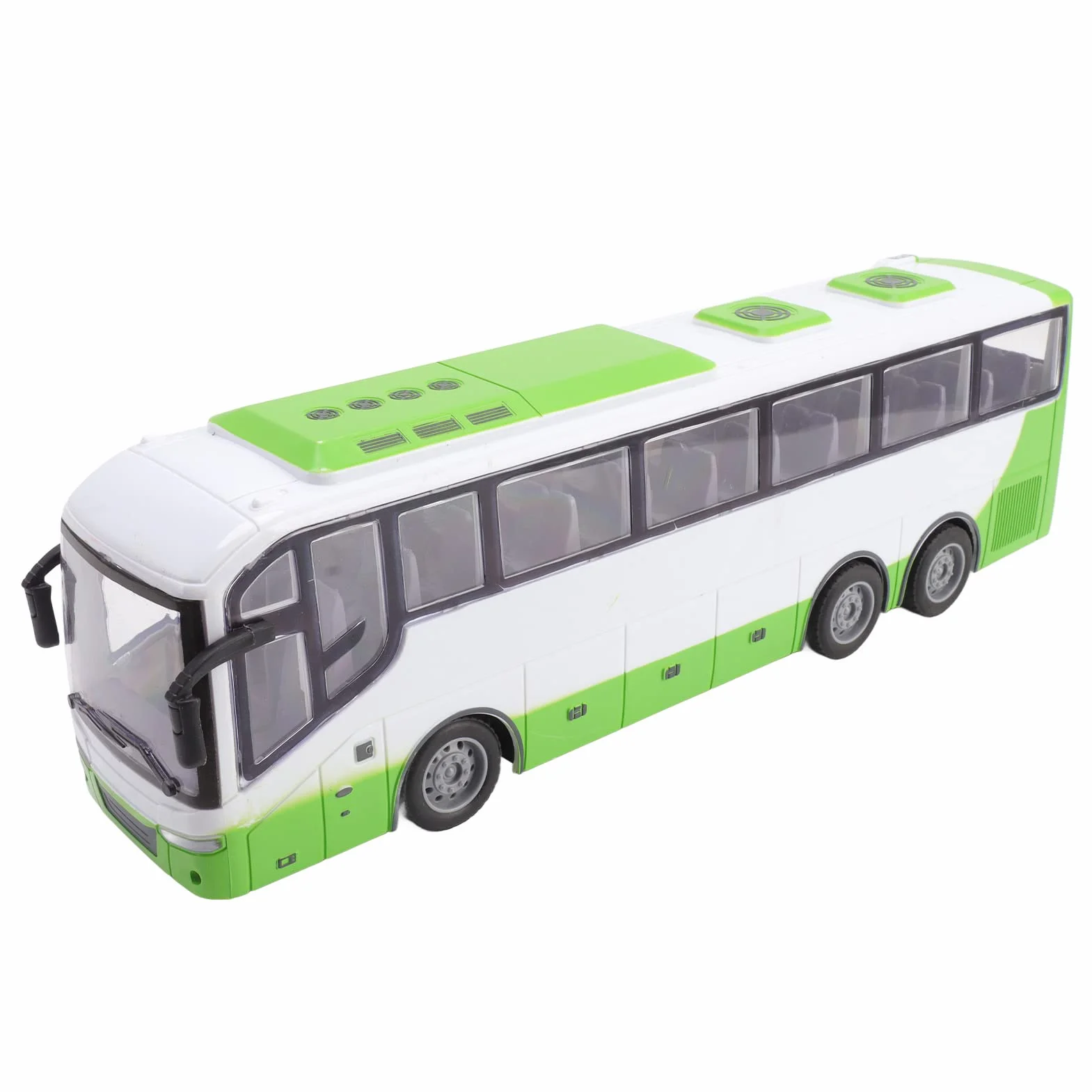 TOPINCN Grande 1/30 Juguetes de Autobús de Control Remoto Modelo de Autobús RC Simulación Educativa Eléctrica Vívida con Control Remoto para Niños Juguetes (Blanco Verde)