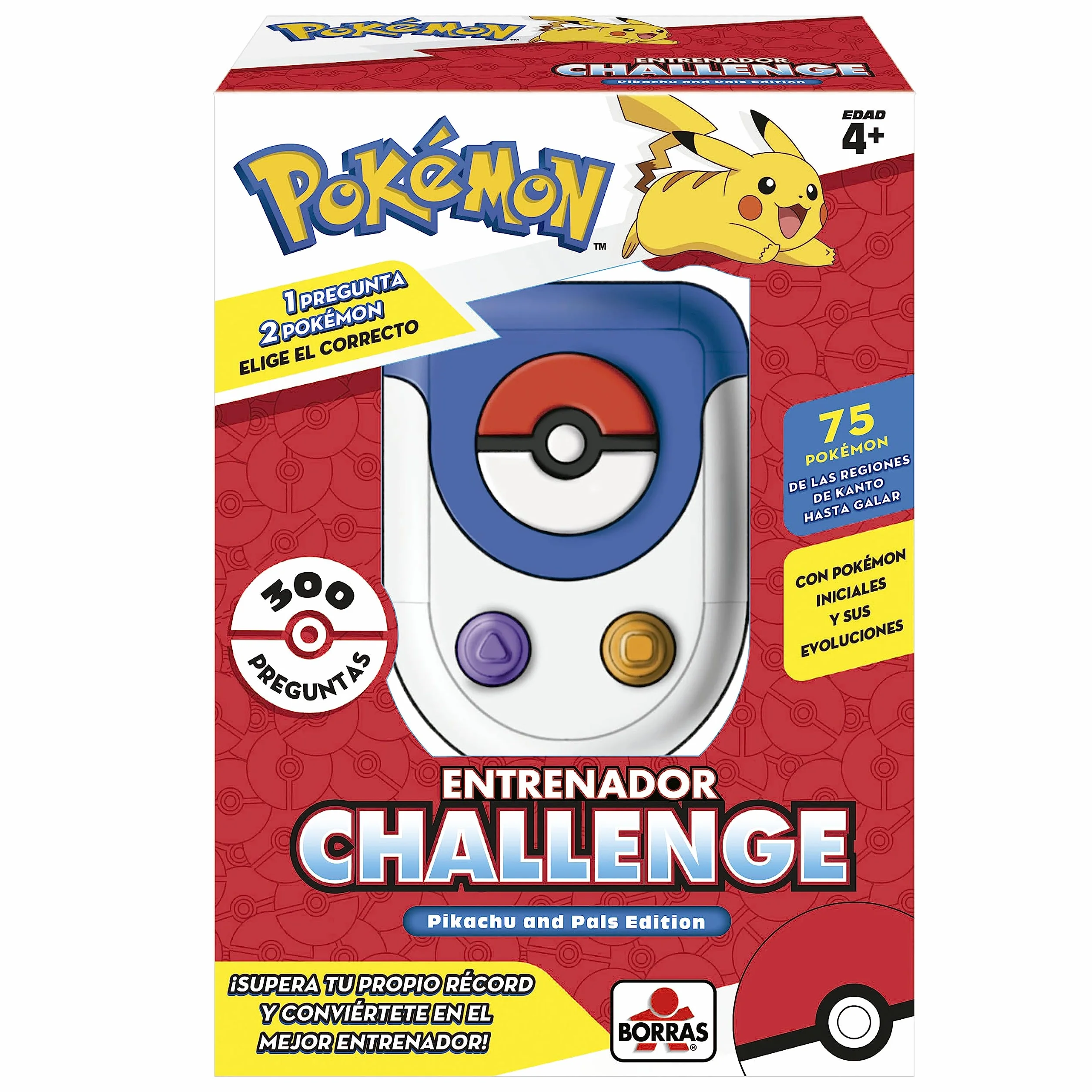 BORRAS - Pokémon Entrenador Challenge | Juego Electrónico Infantil de Adivinanza y Estrategia | a Partir de 4 Años (19828)