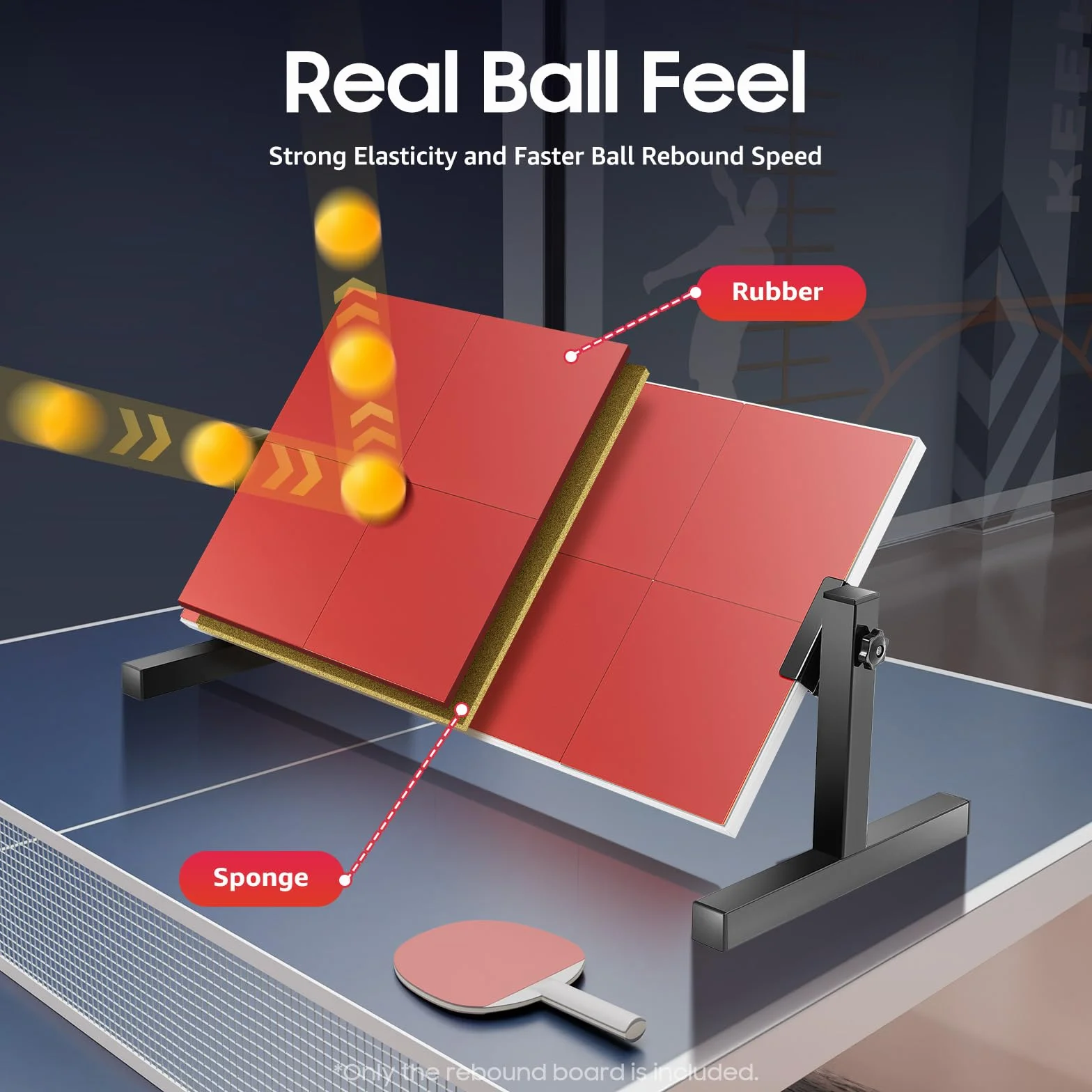 Mesa de ping pong de retorno ajustable 360° plegable 66 x 33 cm para entrenamiento al aire libre