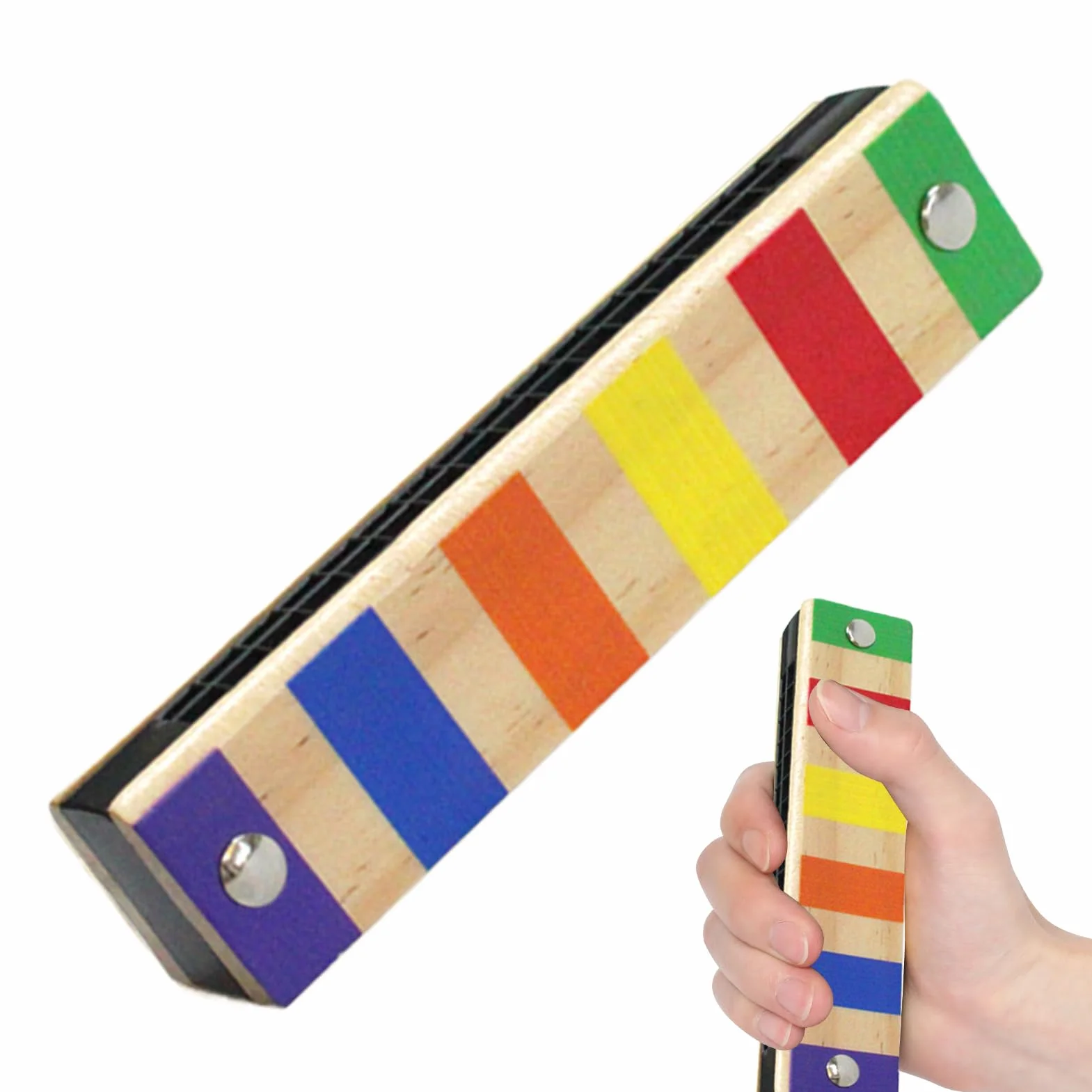Armónica para Principiantes Instrumento – Sleek Musical De Madera con, Durable, 16 Agujeros Y Doble, , Favor | Multipurpose Outdoor Indoor Utility Premium Lightweight