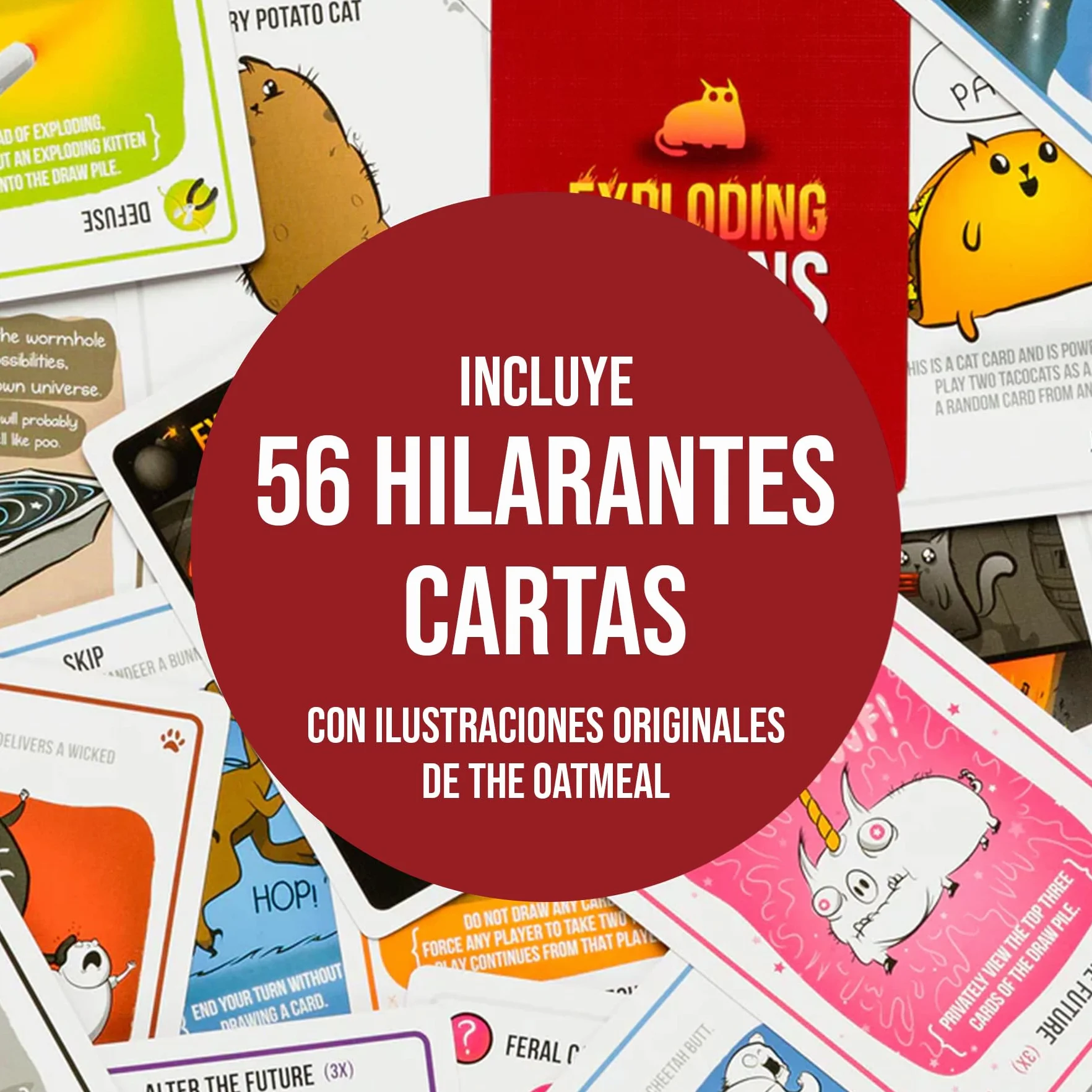 Asmodee Exploding Kittens, Juego para niños y Adultos a Partir de 7 años, Juego de Mesa estratégico y humorístico, No Hagas explotar los Gatitos, 2 a 5 Jugadores, 15 min, Español