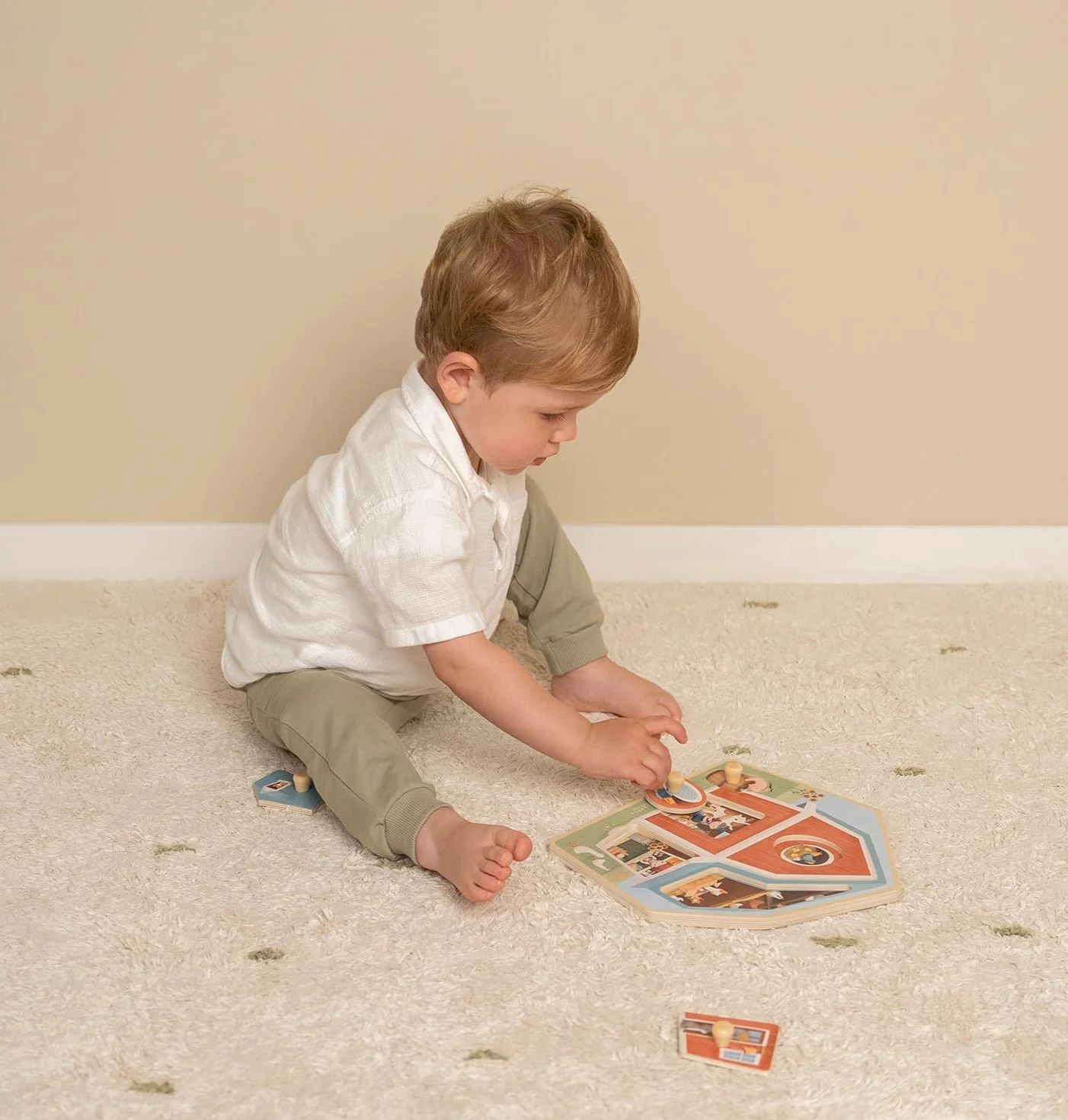 Little Dutch 7158 - Puzzle de madera con mango de madera FSC